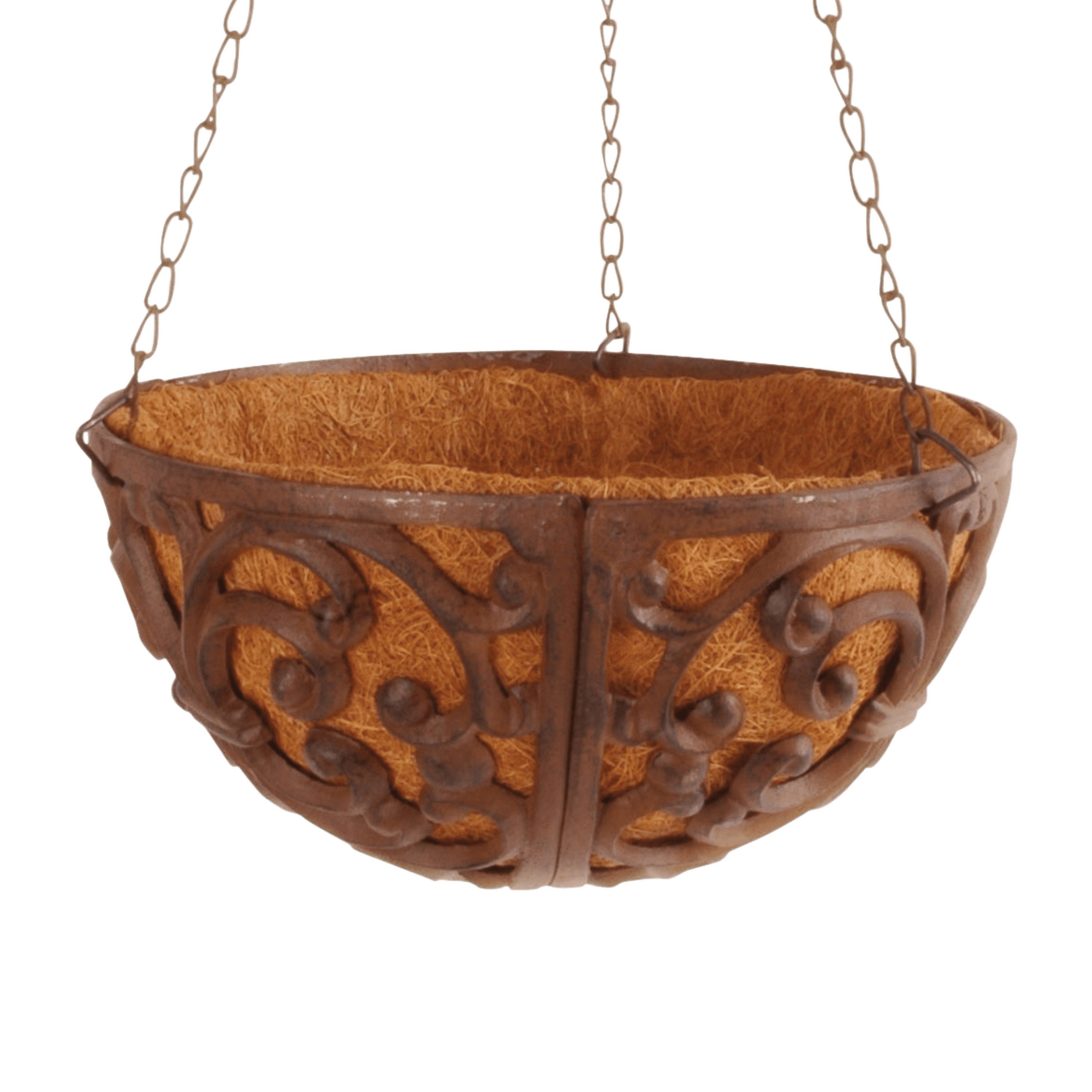 esschert design Pflanzschale Esschert Design Hängetopf S Blumenampel Gusseisen 25 cm Kokoseinlage