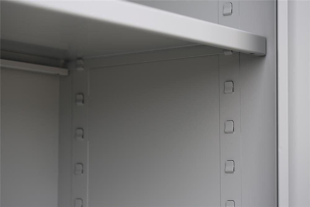 | Aktenschrank notwendig Büroschrank grau montiert, Mehrzweckschrank (1-St) Komplett 120x80x38cm Montage keine Lichtgrau Metallschrank Steelboxx abschließbar