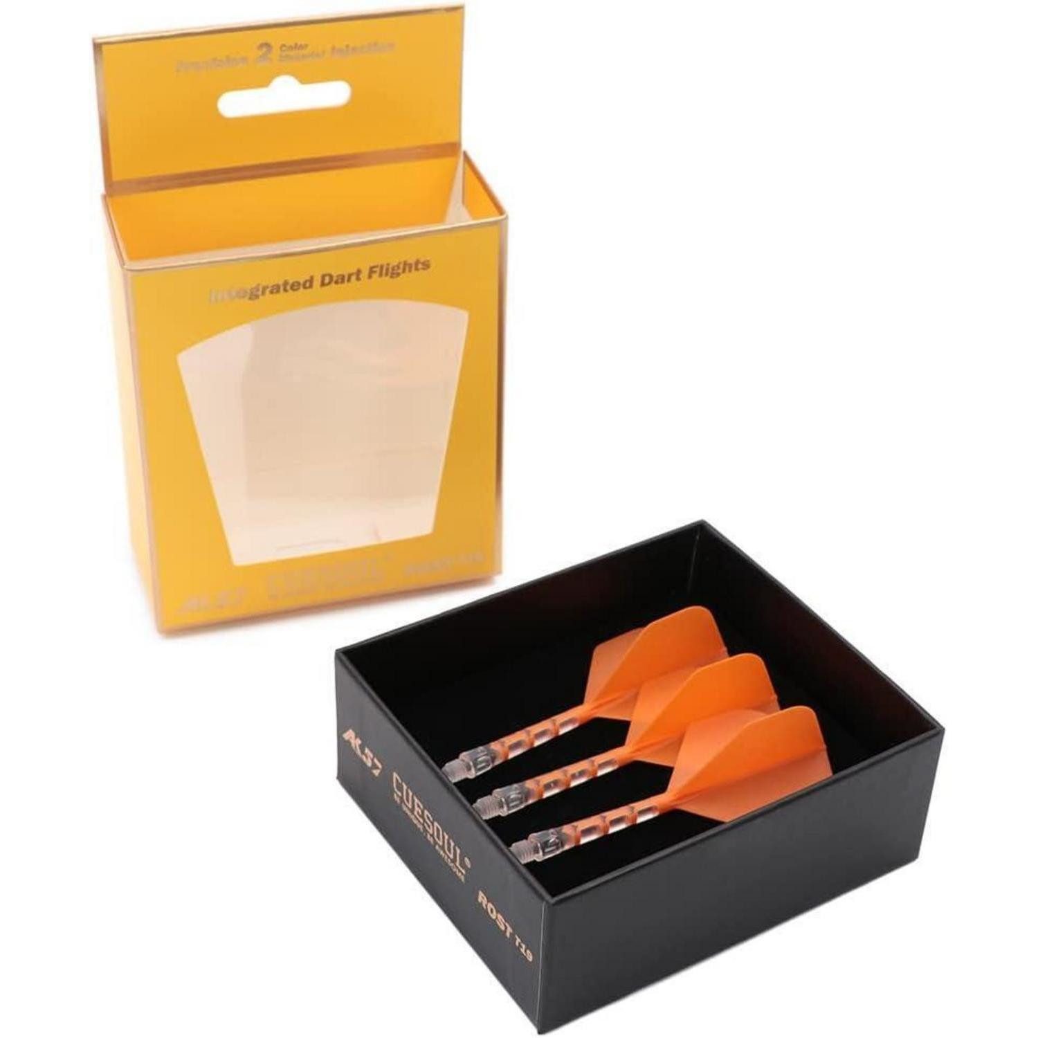 LuxusKollektion Pfeilschaft Dartshaft mit Flight ROST T19 L orange/eis