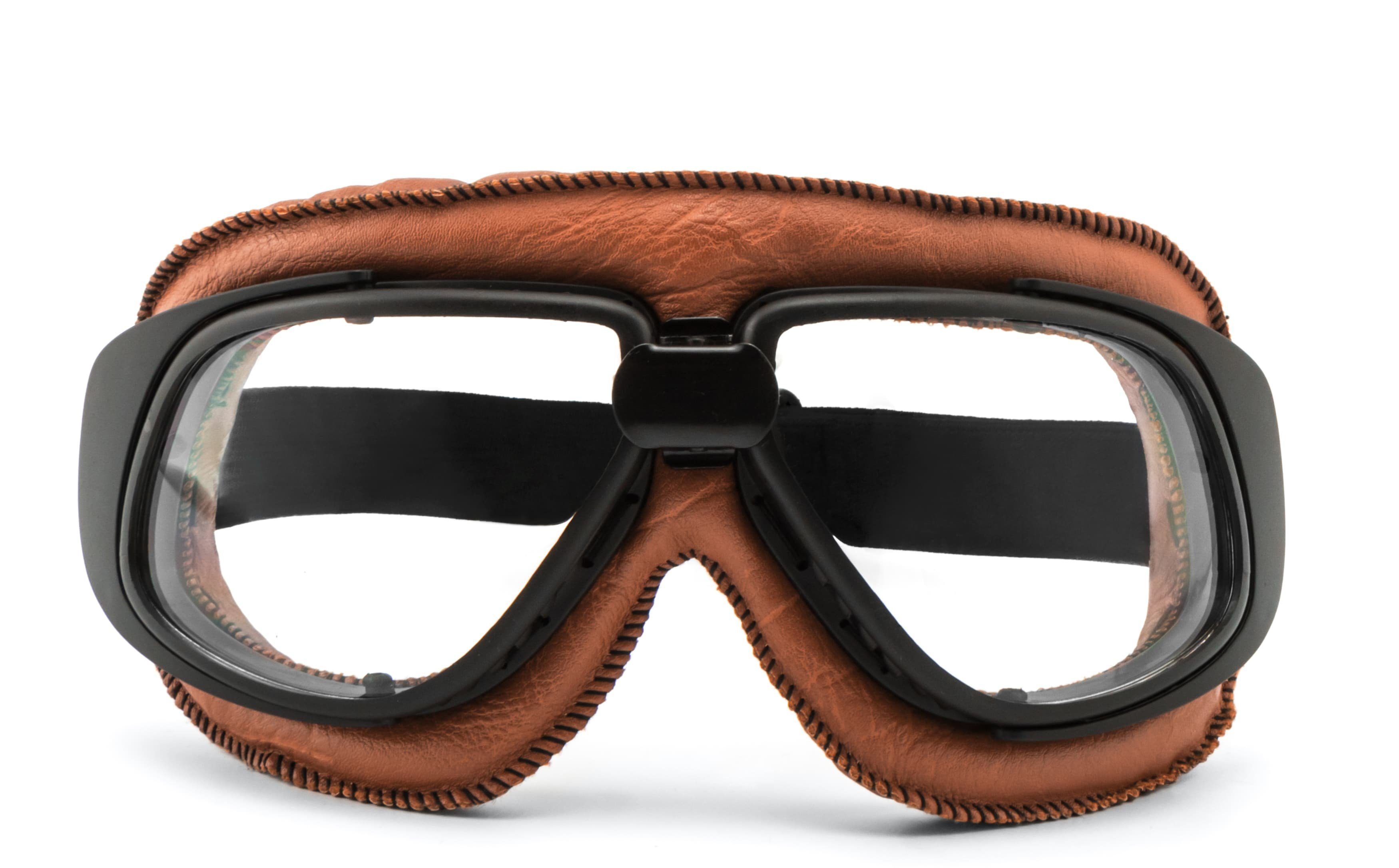 Fliegerbrille Helly No.1 - Bikereyes gepolsterte 1350, Motorradbrille