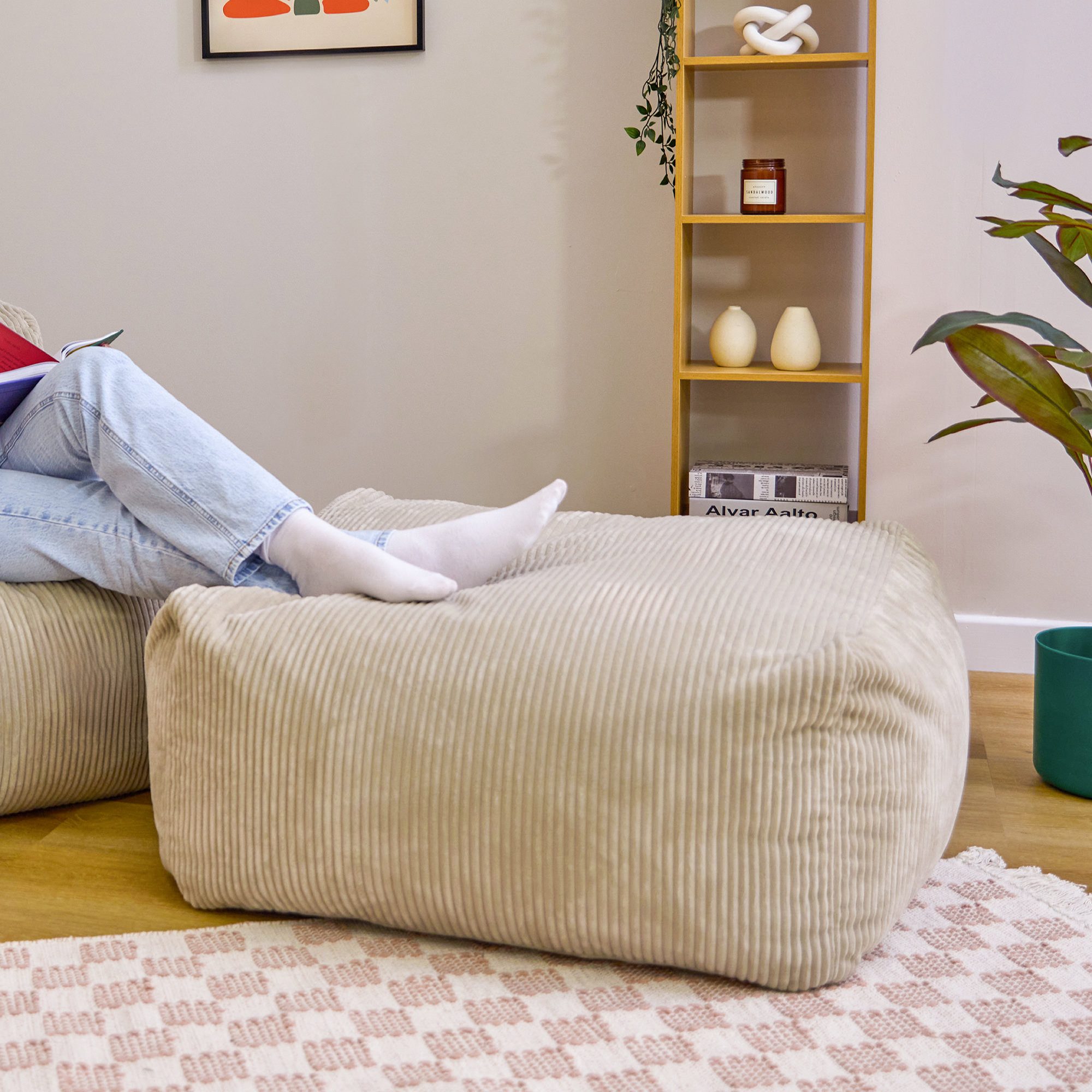 icon Sitzsack Modulares Hocker aus Cord Flauschig „Zen“, Schaumstoff Füllun günstig online kaufen