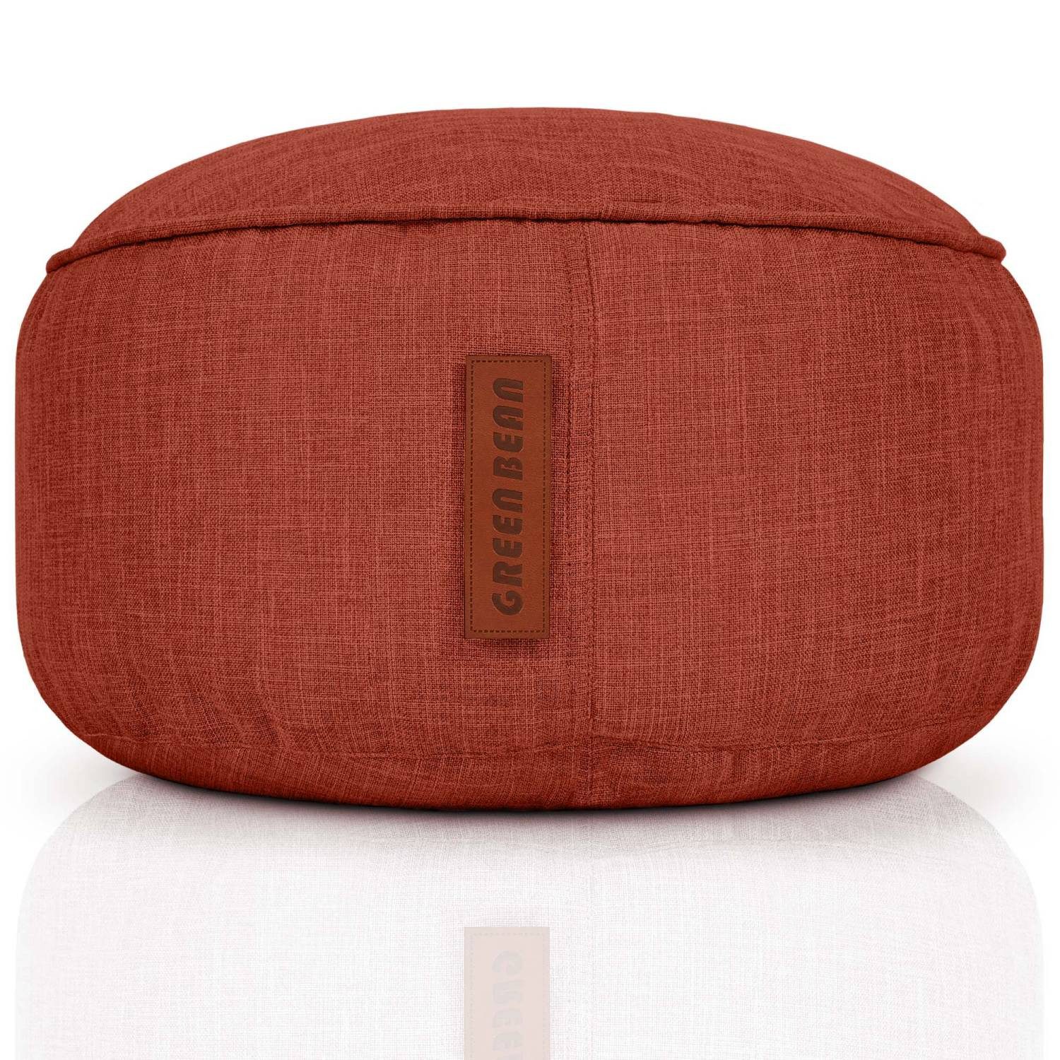 Green Bean Pouf Sitzsack-Hocker Home Linen 45x25cm (Sitzsack-Hocker 45x25cm mit EPS-Perlen Füllung -, Fußhocker Fußkissen Sitz-Pouf für Sitzsäcke), Bodenkissen für Kinder und Erwachsene - Sitzkissen Sitzhocker