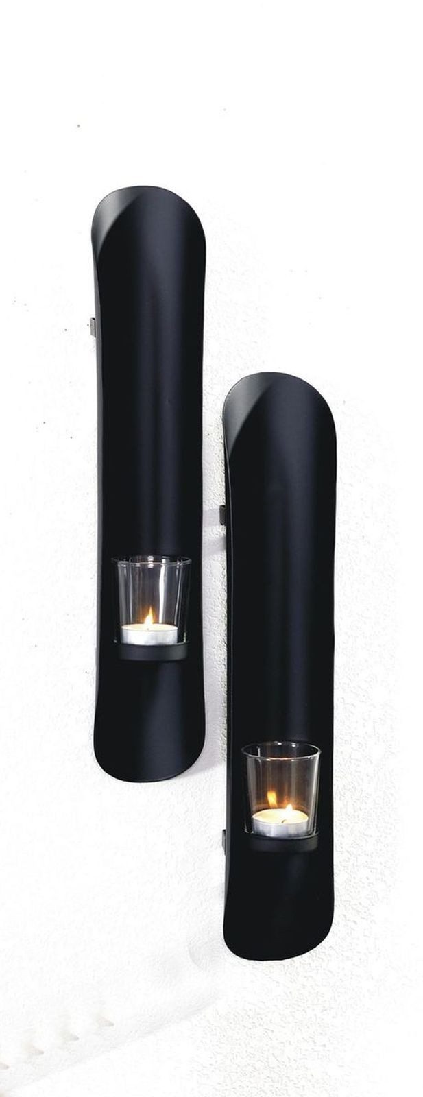 Gravidus Wandkerzenhalter 2er Set Wandkerzenhalter Kerzenhalter Schwarz Wanddekoration