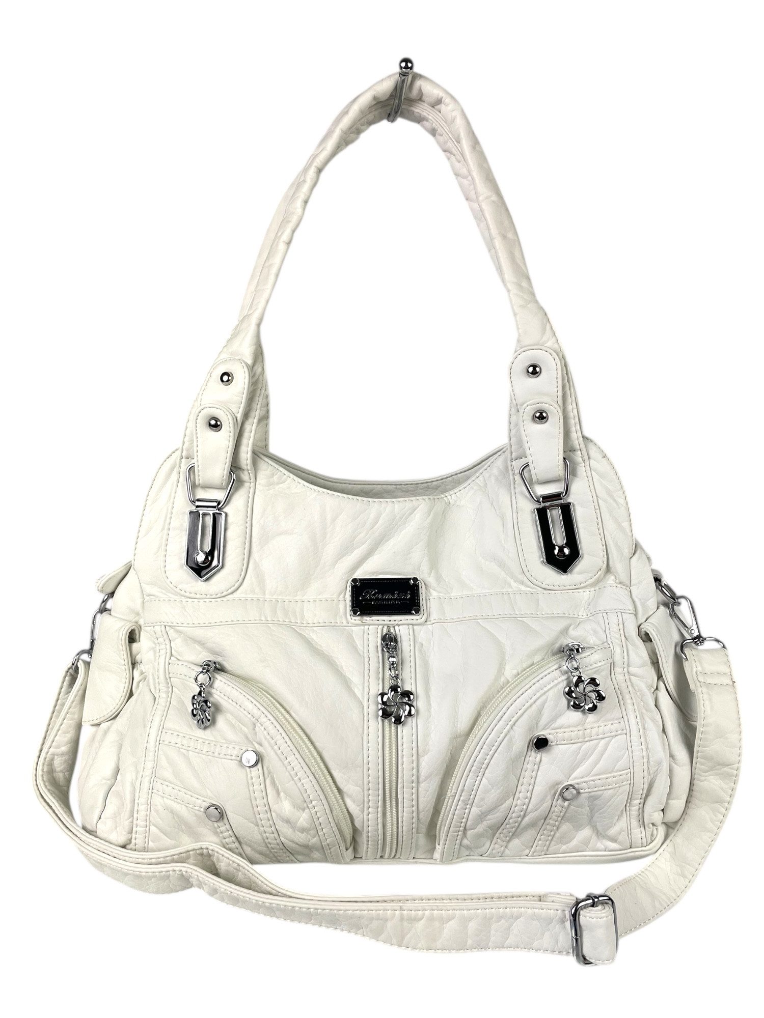 Taschen4life Handtasche Damen Schultertasche AK1821, 2 Hauptfächer, Umhängetasche, viele Fächer, Reißverschluss