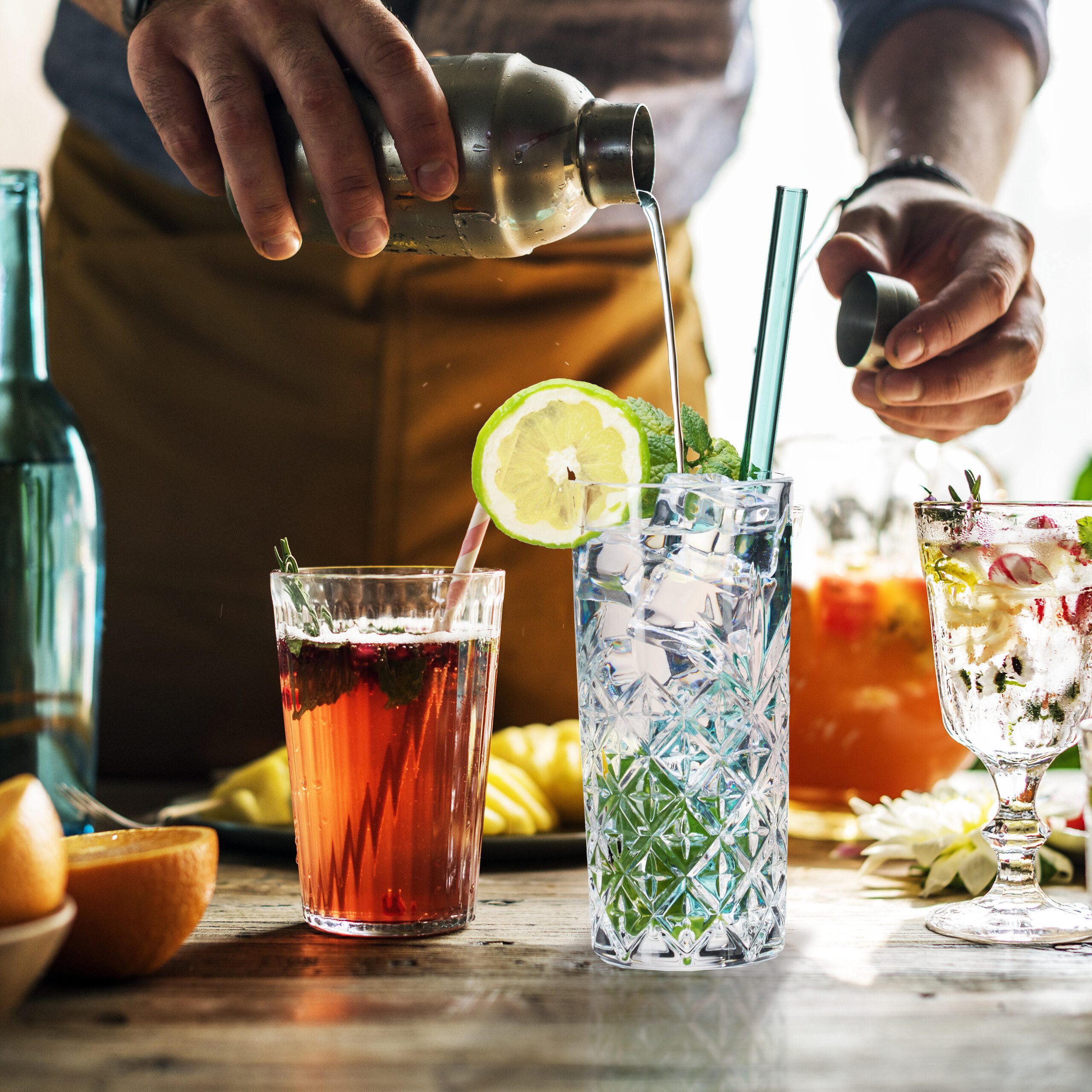 relaxdays Longdrinkglas Longdrinkgläser 6er Set, 6-tlg., Glas