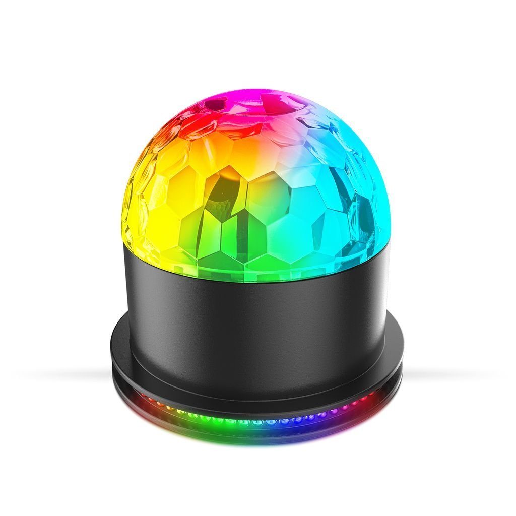 RGB LED Tischlampe BKL1327, Musiksensor B.K.Licht Farbwechsel LED Discokugel fest Partyleuchte - Discolicht Partylicht rotierend Tischleuchte integriert,