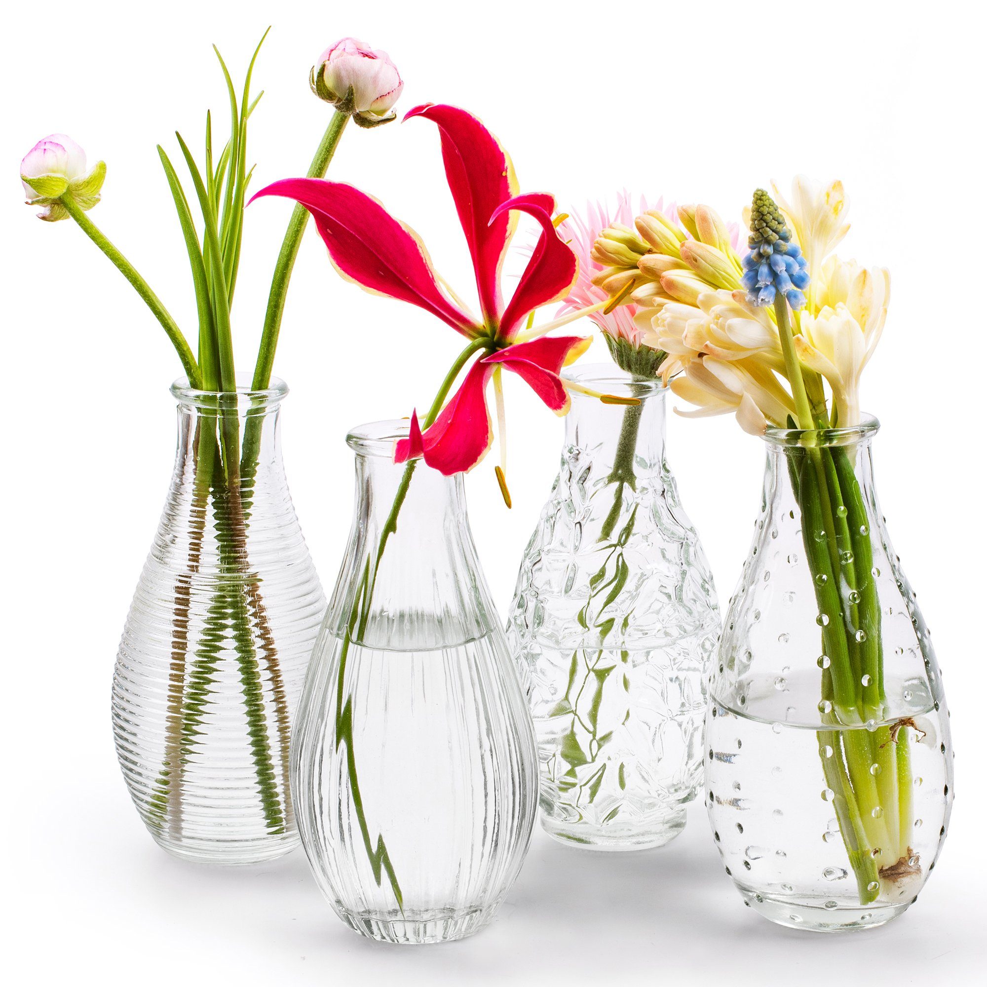 Annastore Dekovase 12 kleine Vasen aus Glas Vintage Blumenvasen Tischvasen günstig online kaufen