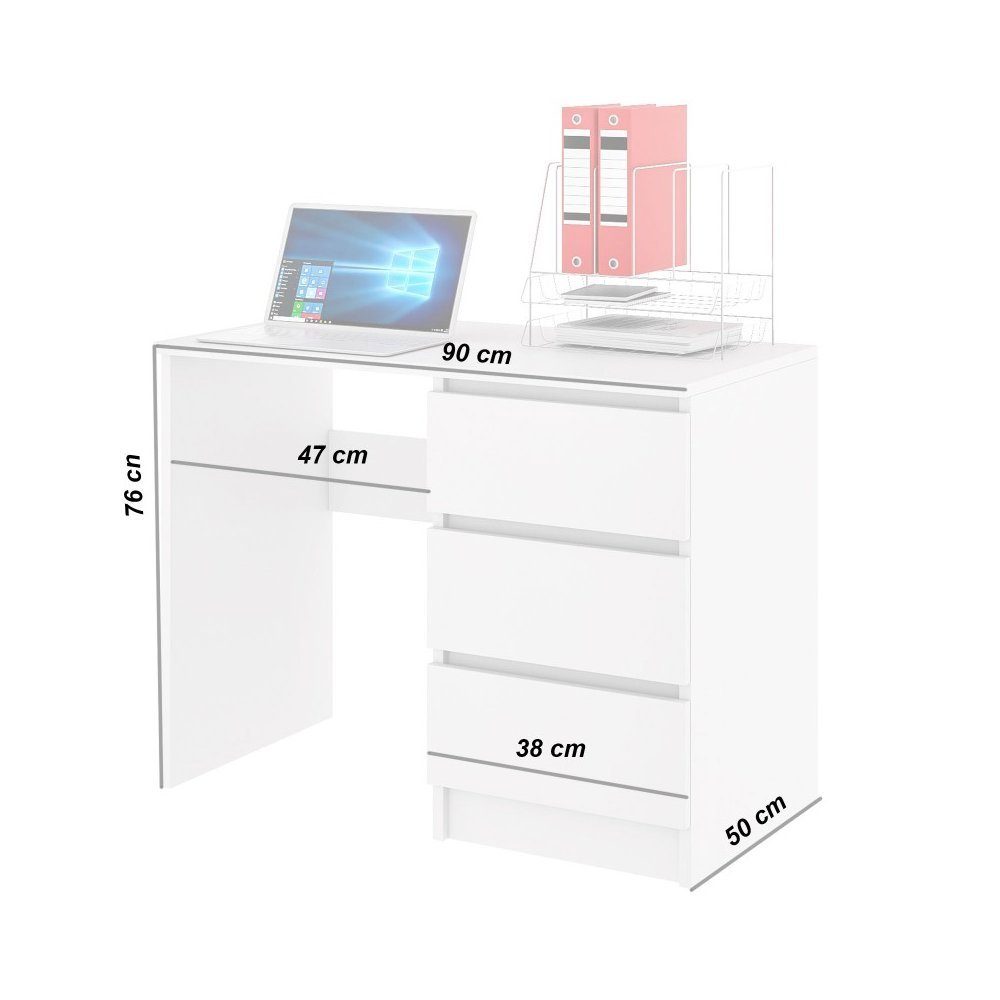 Büromöbel pressiode Schreibtisch Computertisch Laptoptisch Bürtisch Schreibtisch Arbeitstisch Weiß_Hochglanz