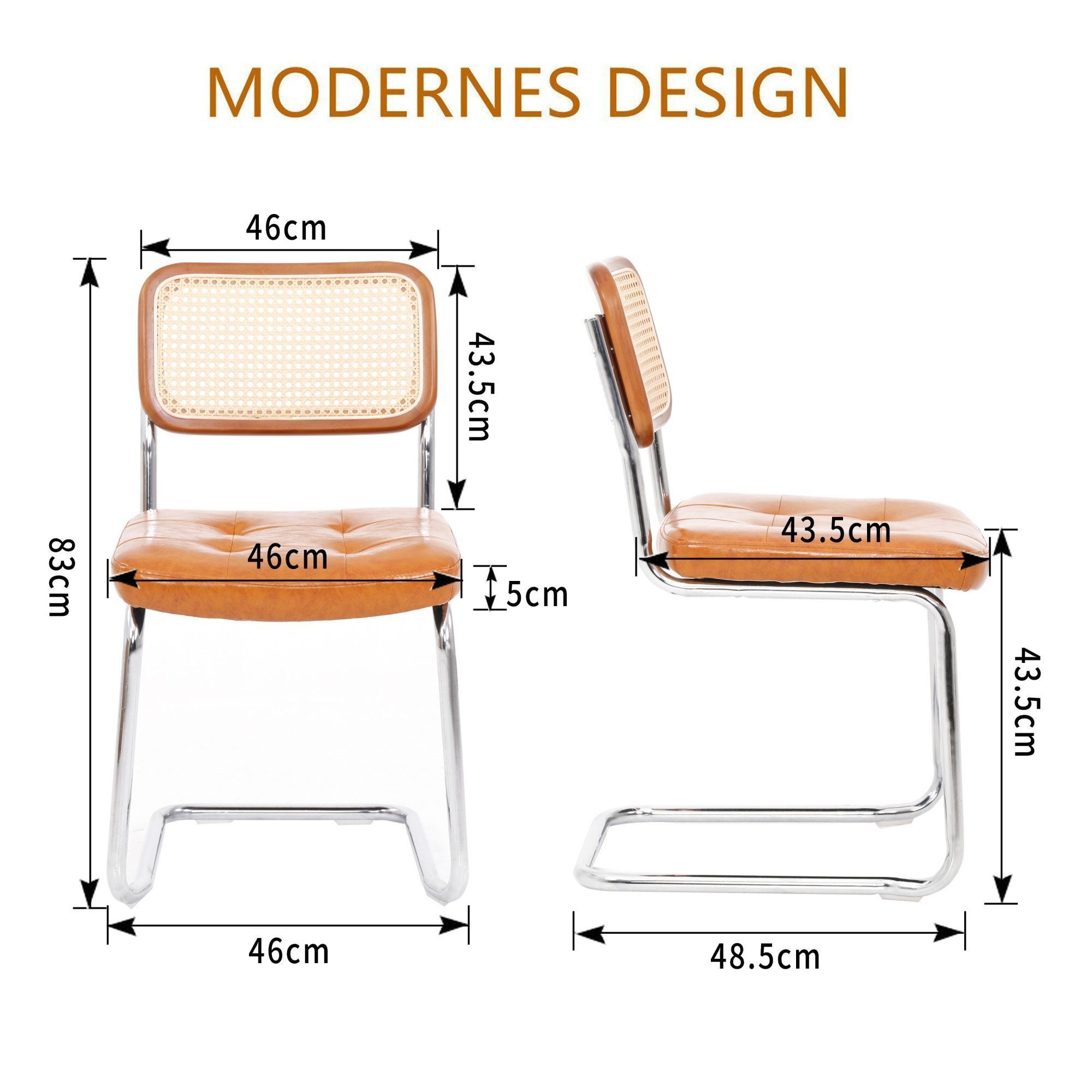 DAKYAM Freischwinger Schwingstuhl Esszimmerstuhl Akzentstühle Rattan, günstig online kaufen