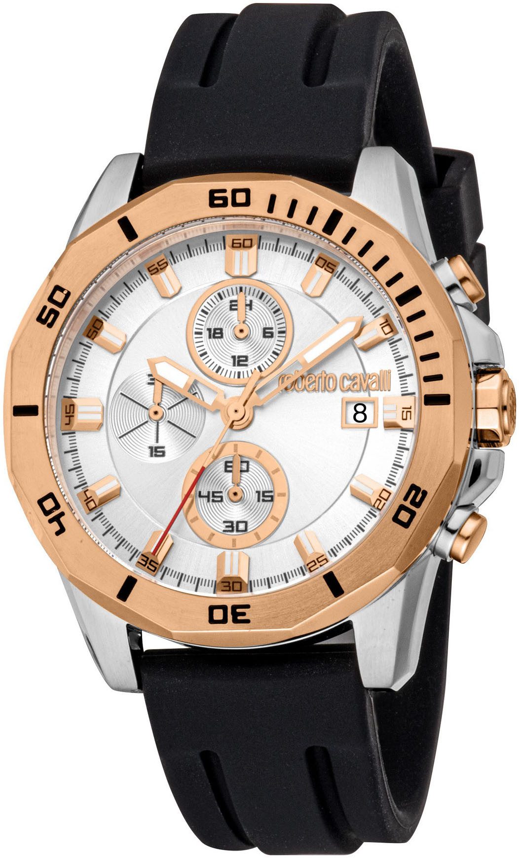 roberto cavalli Chronograph Uomo Sport III RC5G109P0045, Quarzuhr, Armbanduhr, Herrenuhr, Silikonarmband, analog, Tag