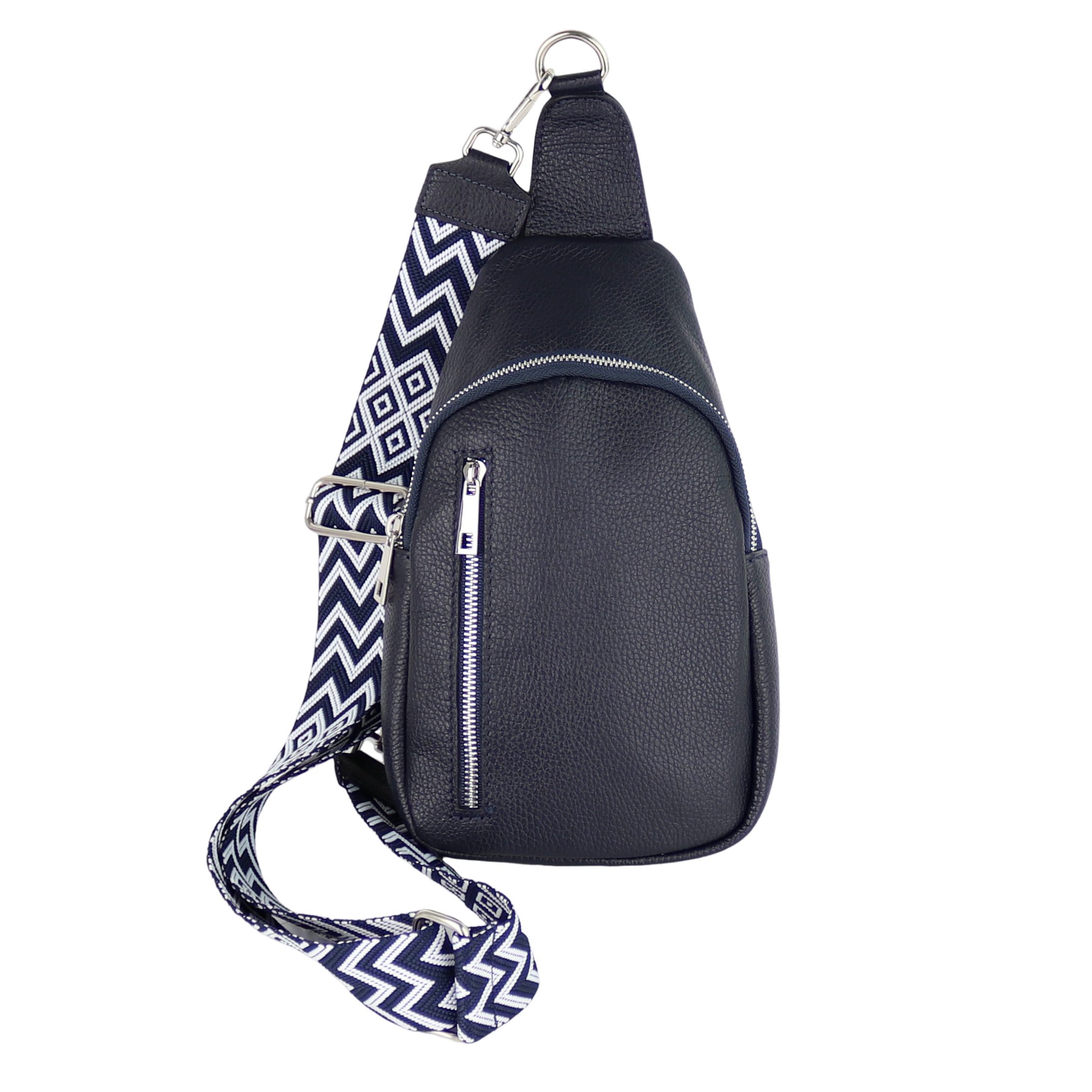 Umhängetasche Sling Bag,Brusttasche, aus Echtleder, Made in Italy
