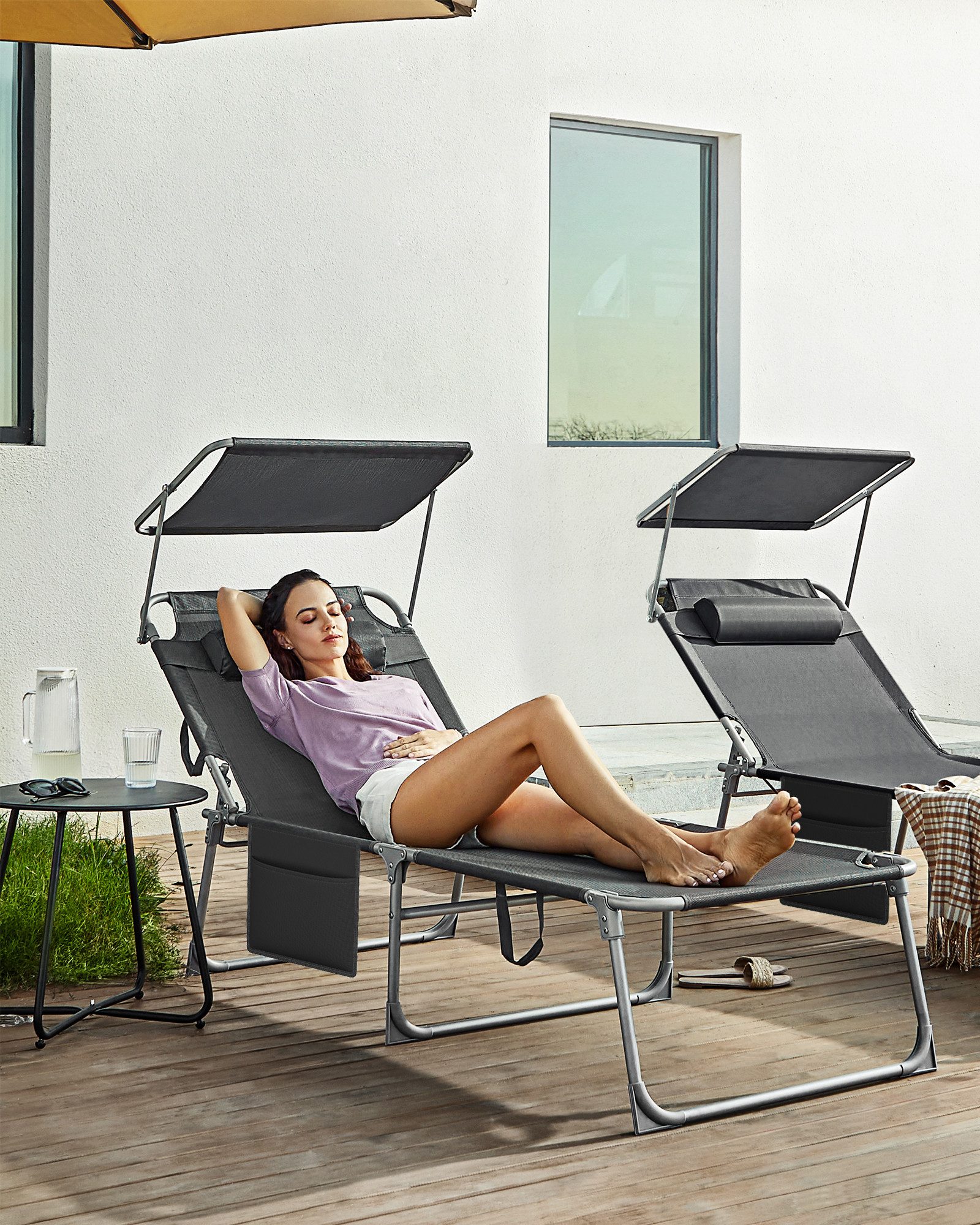 SONGMICS Gartenliege, 1 St., Große Sonnenliege,klappbarer günstig online kaufen