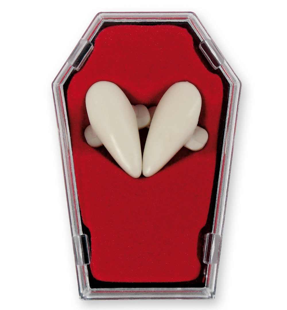 Vampir-Kostüm Dracula Vampirgebiss 2 x Zähne Thermoplast Anpassend Natur Halloween