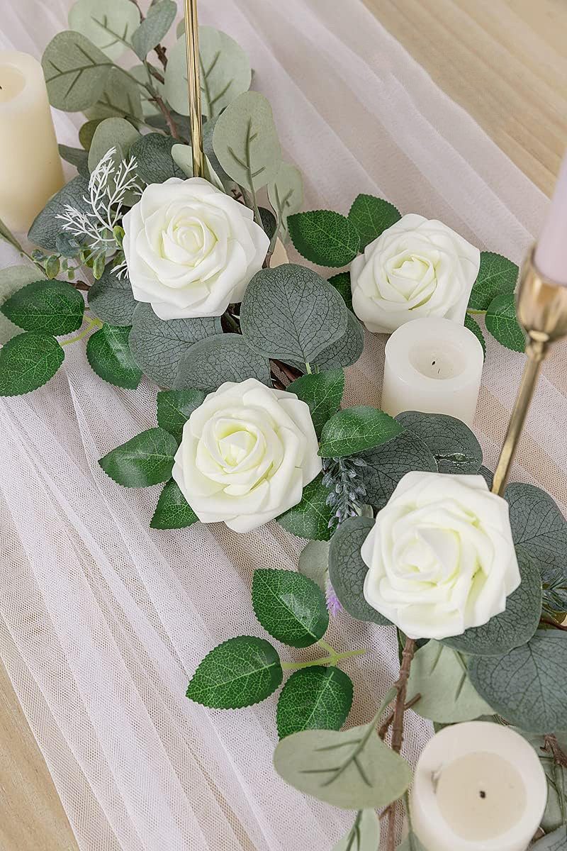 Kunstblume Künstliche Blumen Rosen, 25 Stück Deko Blumen Fake Rosen, Coonoor, DIY Hochzeit Blumensträuße Braut Zuhause Dekoration – Bild 3 von 5