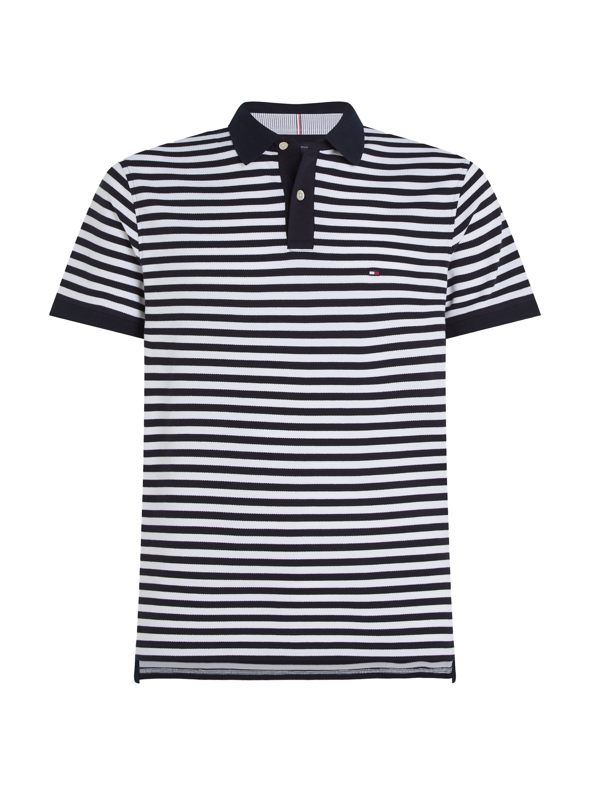 innen Tommy 1985 / REGULAR Poloshirt am Tommy White Kontraststreifen POLO Kragen Hilfiger Desert Hilfiger mit Sky