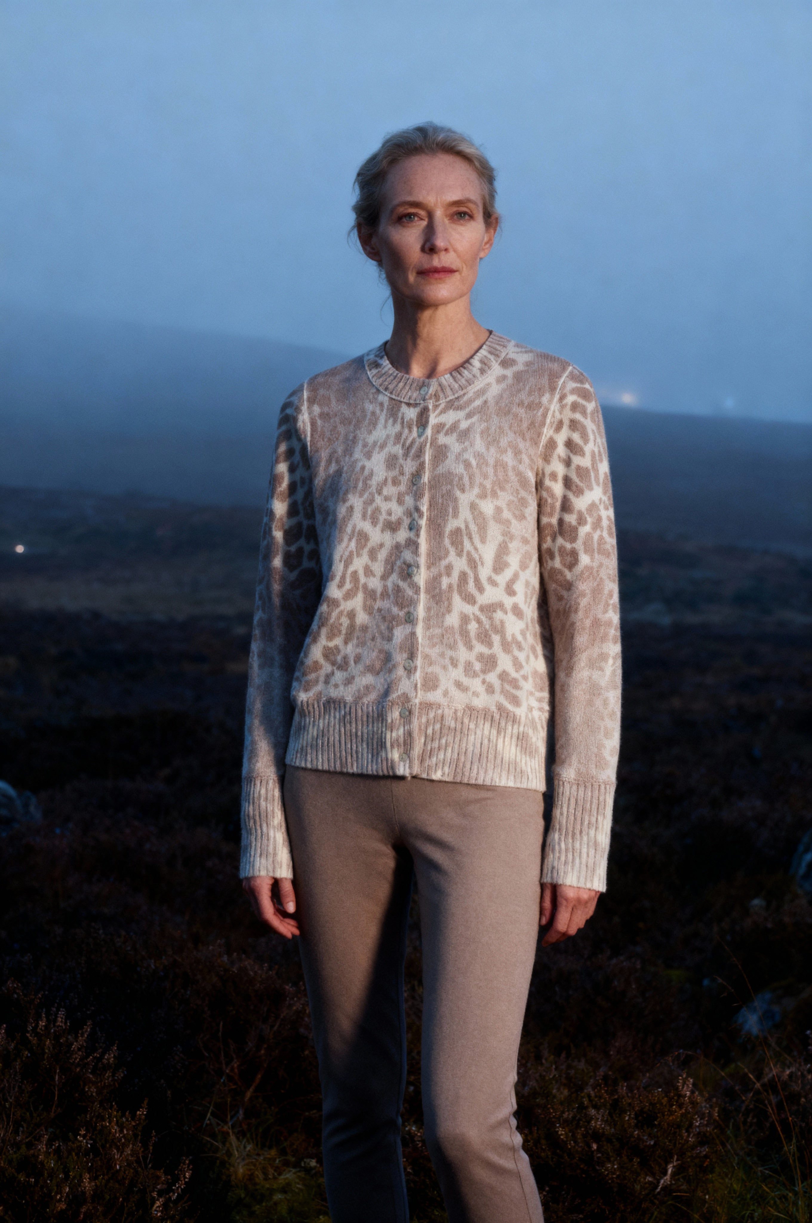 six-o-seven Strickjacke Damen Regular Strickjacke mit Inside-out Leoprint