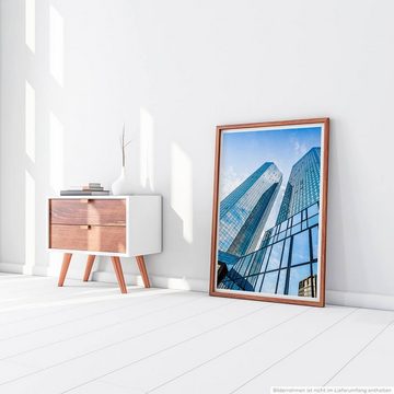 Sinus Art Poster Architekturfotografie 60x90cm Poster Glänzende Wolkenkratzer Frankfurt