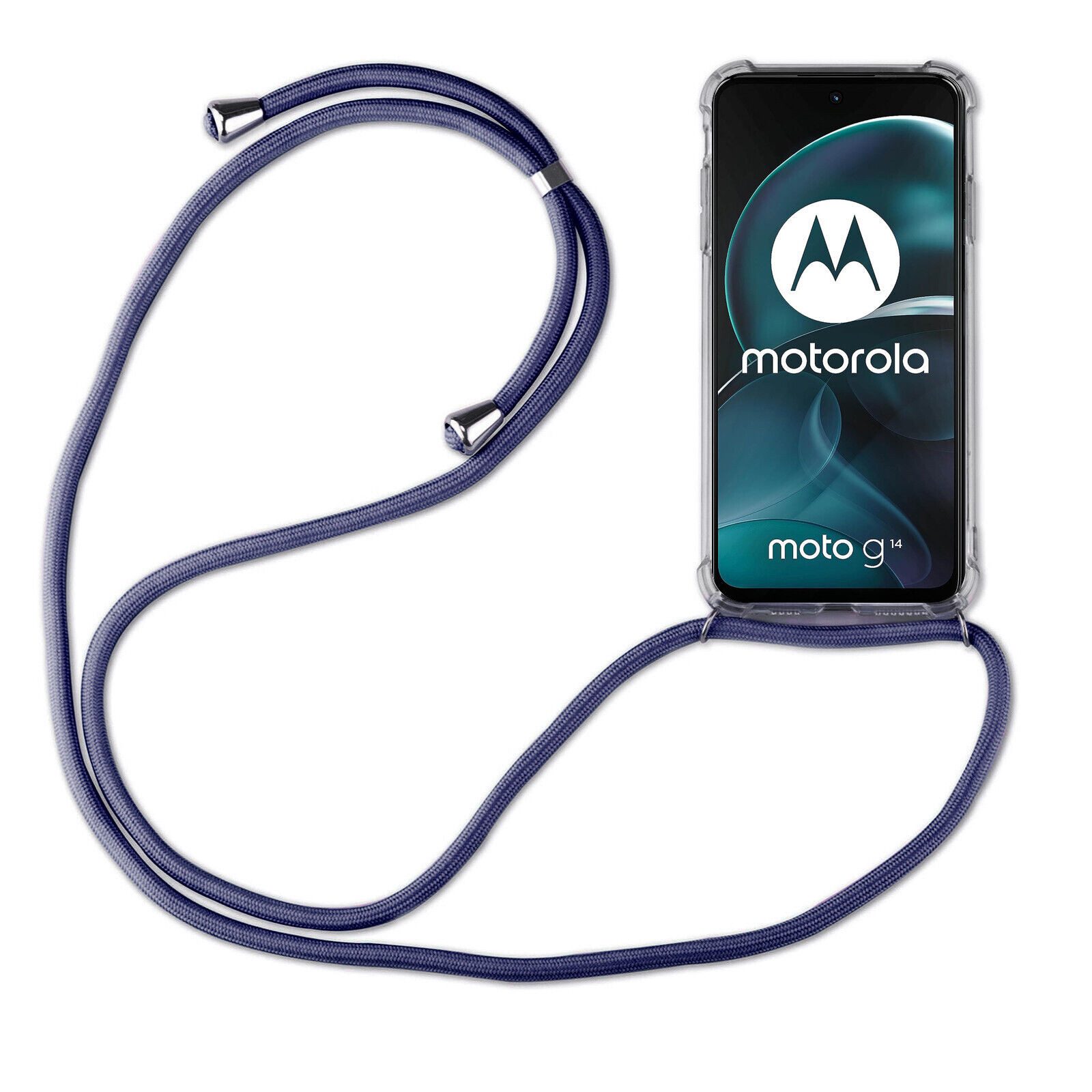 betterfon Handykette für Motorola Moto G14 Handyhülle mit Band & Kordel Bumper, Hände frei – mit Silikonhülle & Schnur für flexiblen Alltag