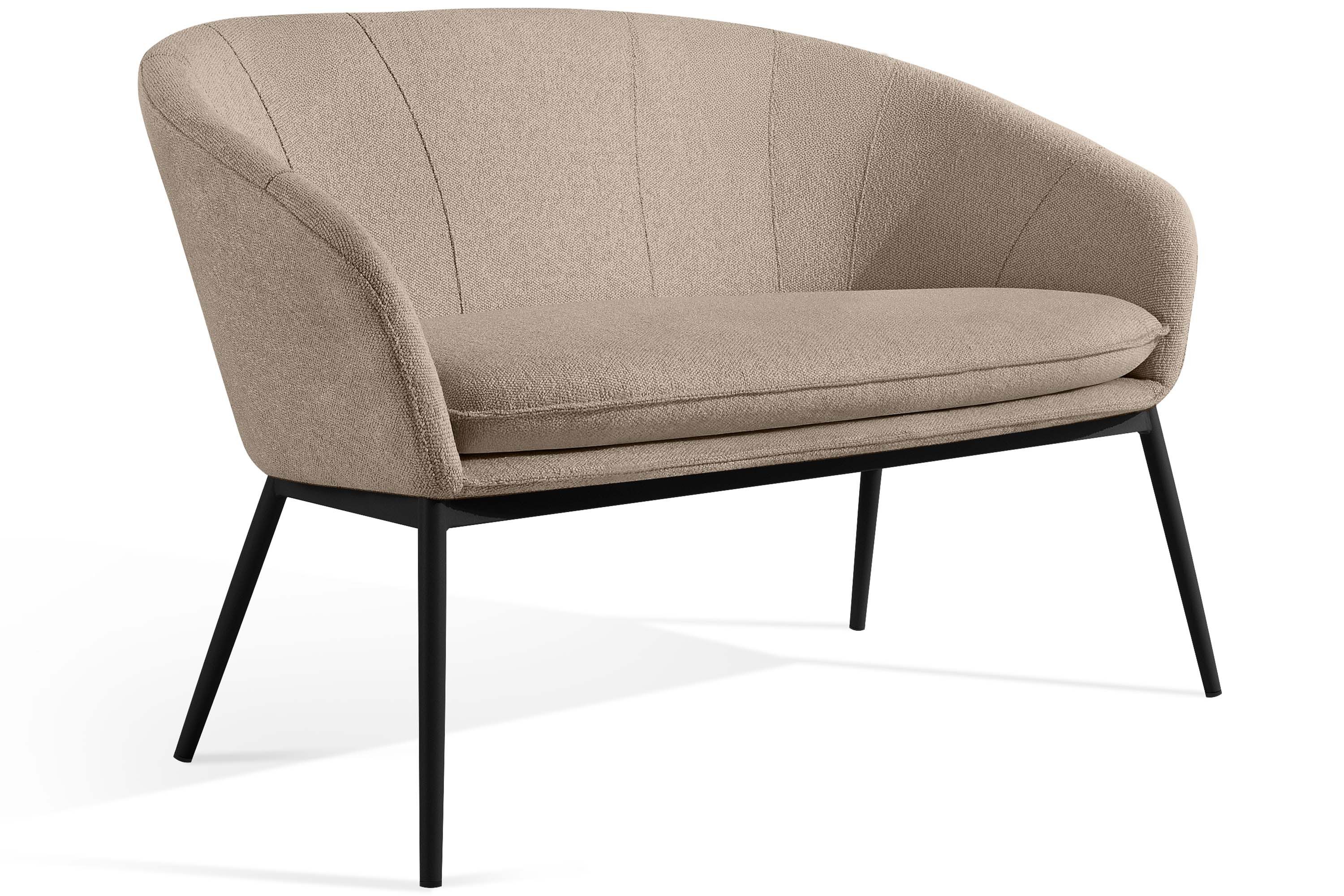 KONSIMO® Loungesofa SOLIS Gartensofa, Gartenmöbel, Sofa 2-Sitzer, hergestellt in der EU, (B) 118 cm (H) 76 cm (T) 66 cm, wasserabweisender Stoff, Modern, weiß Gestell