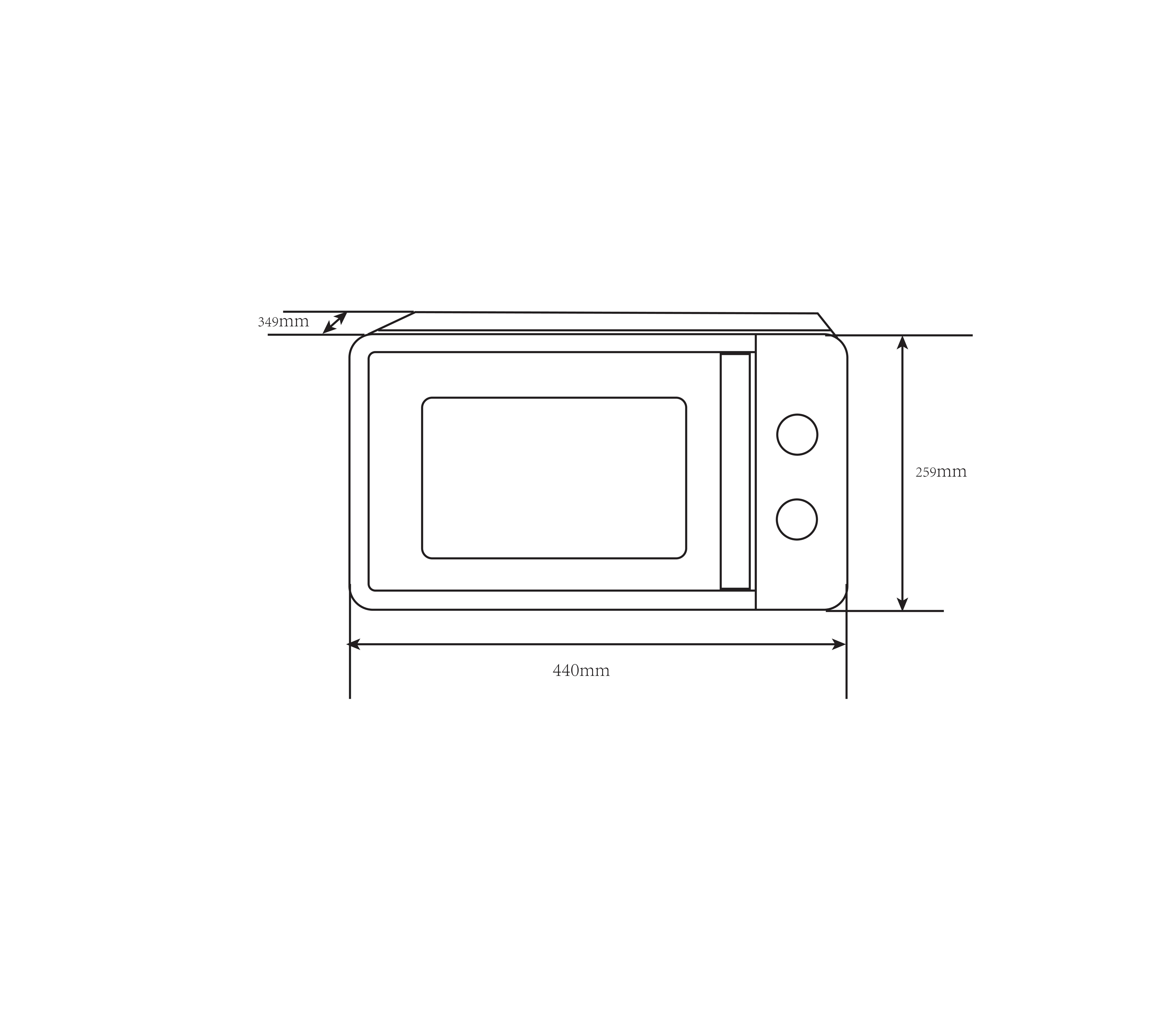 RESPEKTA Mikrowelle MW700, 20 l, 20 Liter Garraum; 5 Leistungsstufen; Auftaufunktion