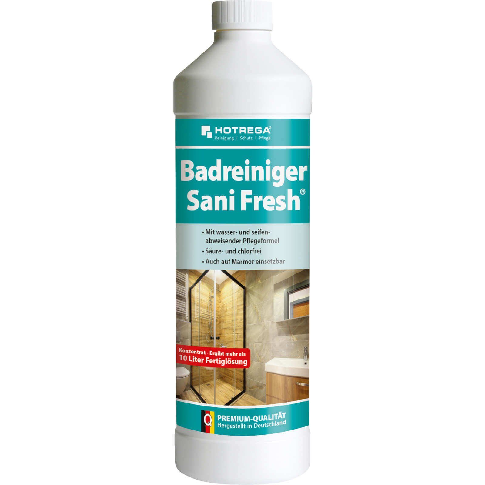 HOTREGA® Badreiniger Sani Fresh Sanitär Reiniger Kalklöser Dusche 1L Konz. Badreiniger