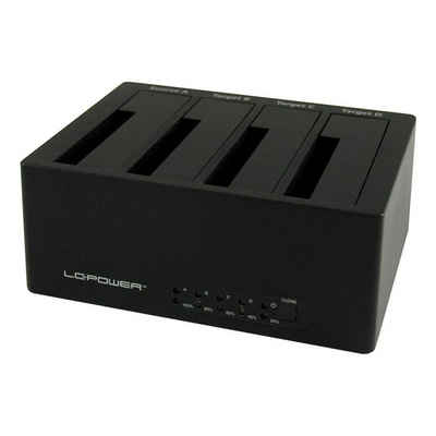 LC-Power Festplatten-Dockingstation »LC-DOCK-U3-4B«, USB 3.0, eSATA, 4-Bay 2,5" / 3,5"-SATA-HDD und -SSD, Kopierfunktion, Hot-Swap-Funktion, schwarz