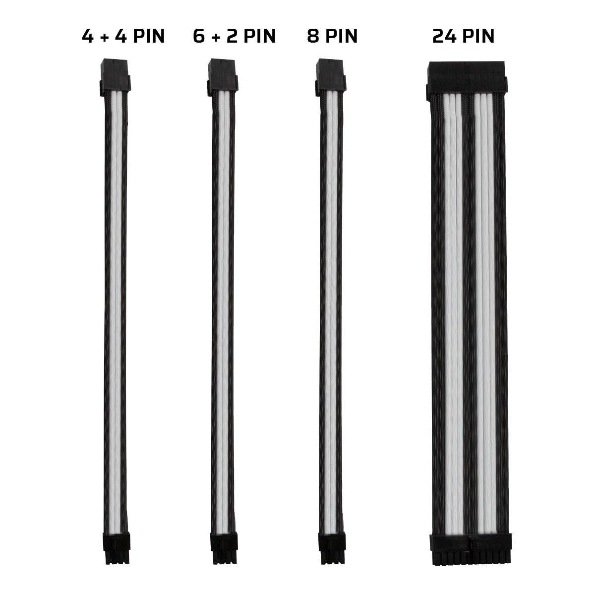 ONE GAMING Kabel-Sleeve-Set - Schwarz/Weiß - Computer-Kabel