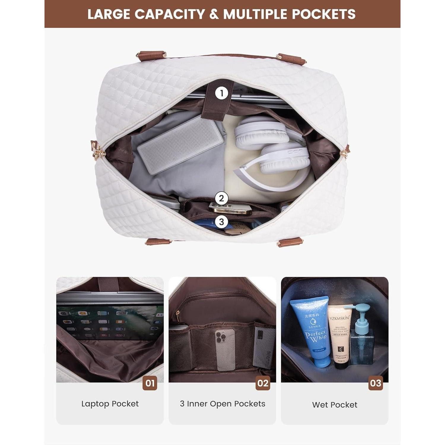 LuxusKollektion Reisetasche Reisetasche Handgepäck Damen Groß Sporttasche Schuhfach Carry On