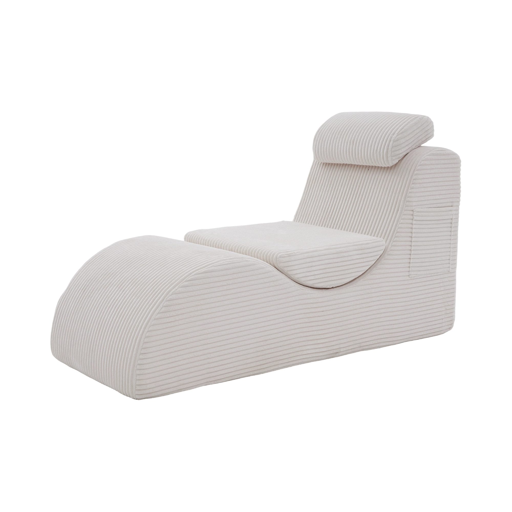 LVHOM Relaxsessel Loveseat mit Kopfstütze,bequemer Rückenlehne,ergonomischem Design (Cordstoff, praktische Seitentaschen, bis 200kg, abnehmbares Sitzkissen(auch als Fußstütze verwendet werden kann), geeignet für Wohnzimmer, Schlafzimmer, Homeoffice und Leseecke