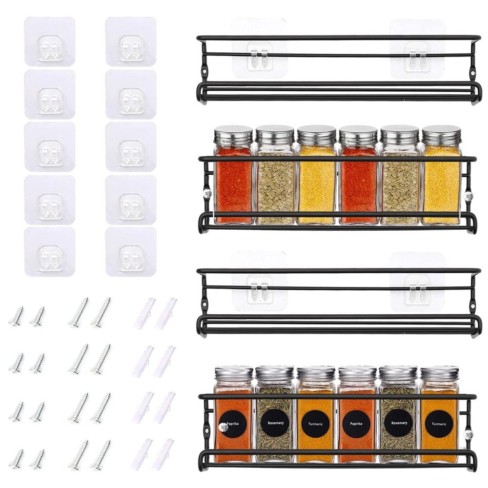 TUWENA Gewürzregal Gewürzregal Wand 4-Etagen Gewürz Organizer, Metall Gewür günstig online kaufen