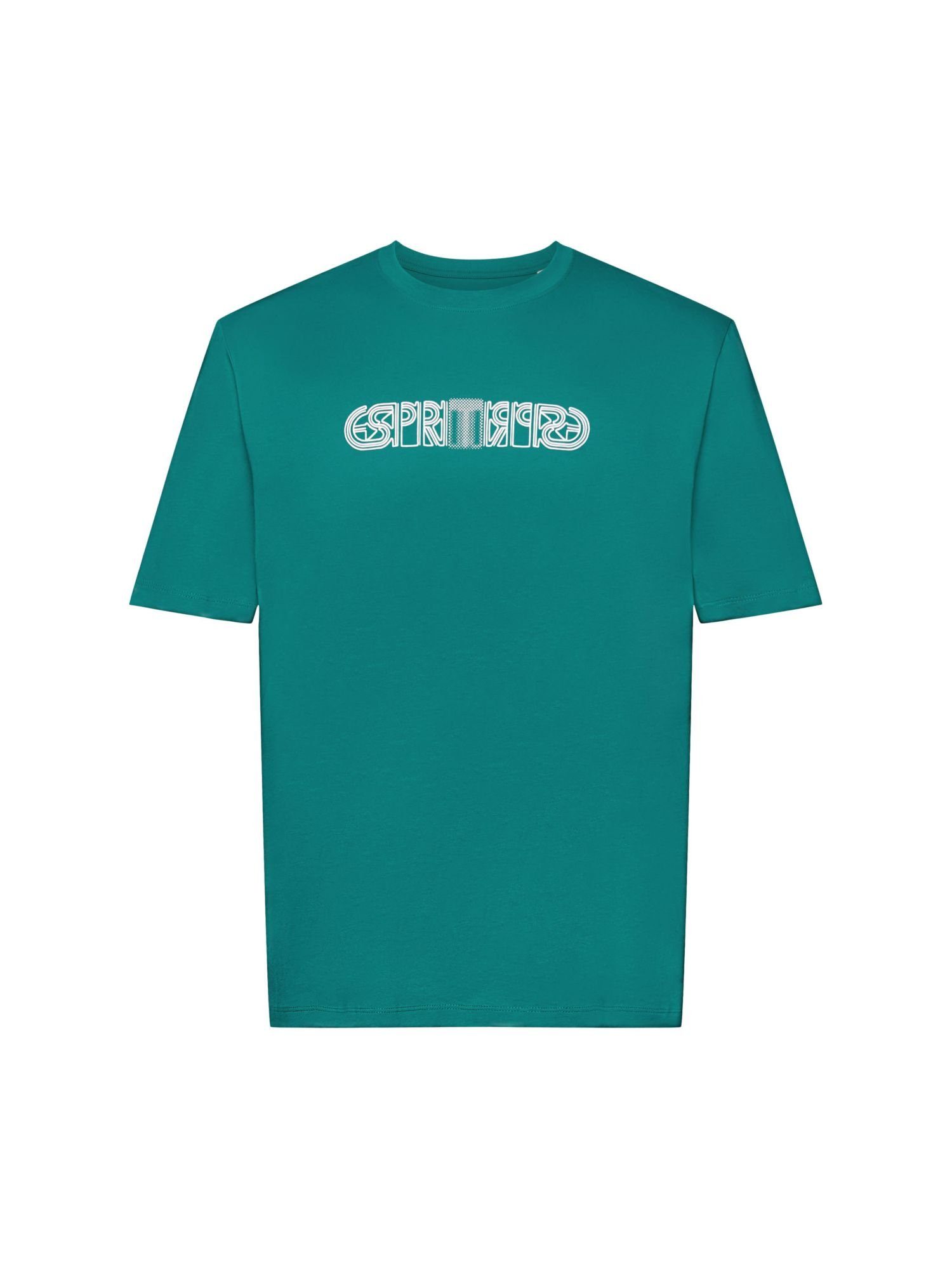 edc by Esprit T-Shirt T-Shirt mit Logo-Print in lockerer Passform (1-tlg) EMERALD GREEN
