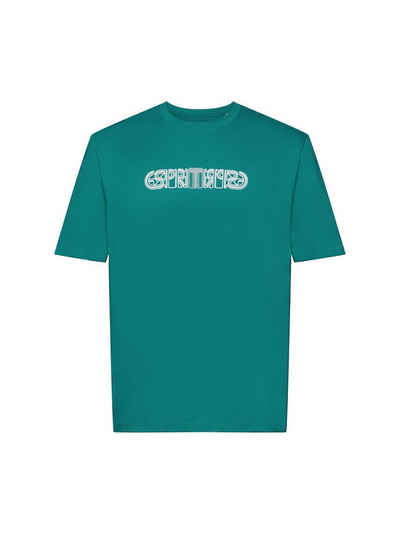 edc by Esprit T-Shirt T-Shirt mit Logo-Print in lockerer Passform (1-tlg)