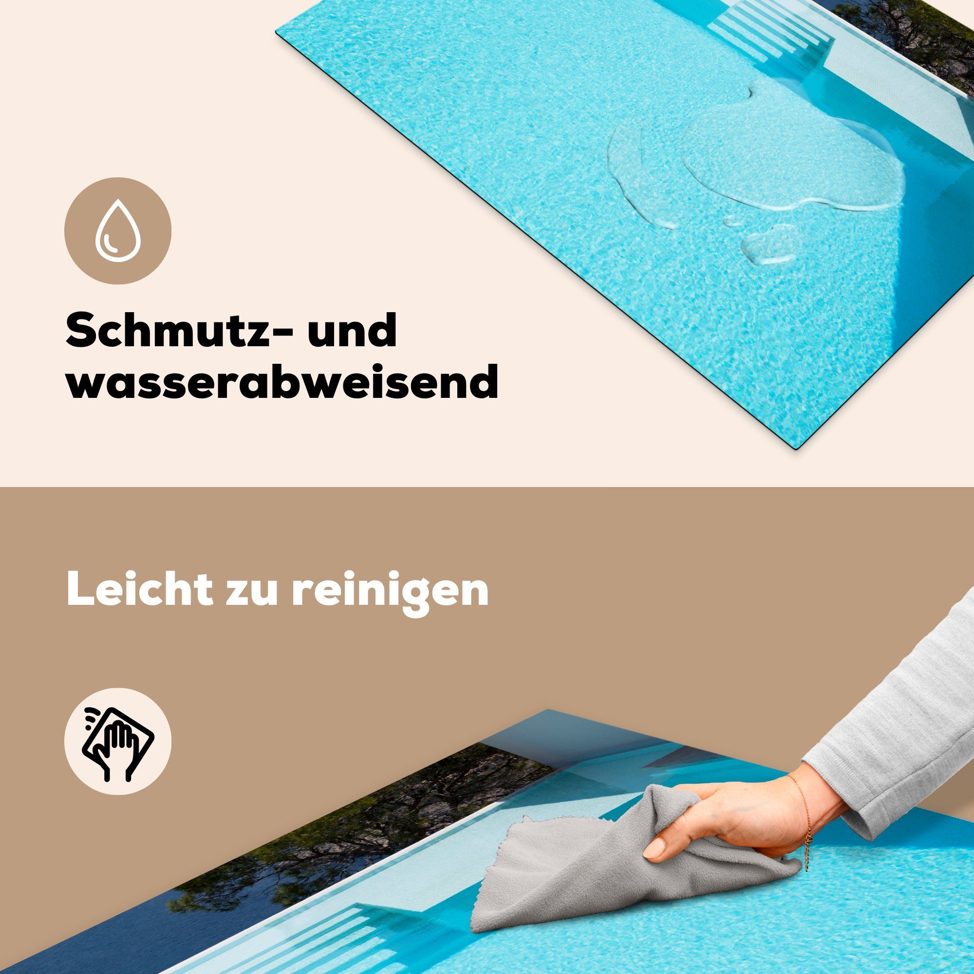 MuchoWow Herdblende-/Abdeckplatte Unendlicher Pool mit (1 küche, cm, Ceranfeldabdeckung tlg), für Stufen, die Induktionskochfeld Vinyl, Schutz 81x52