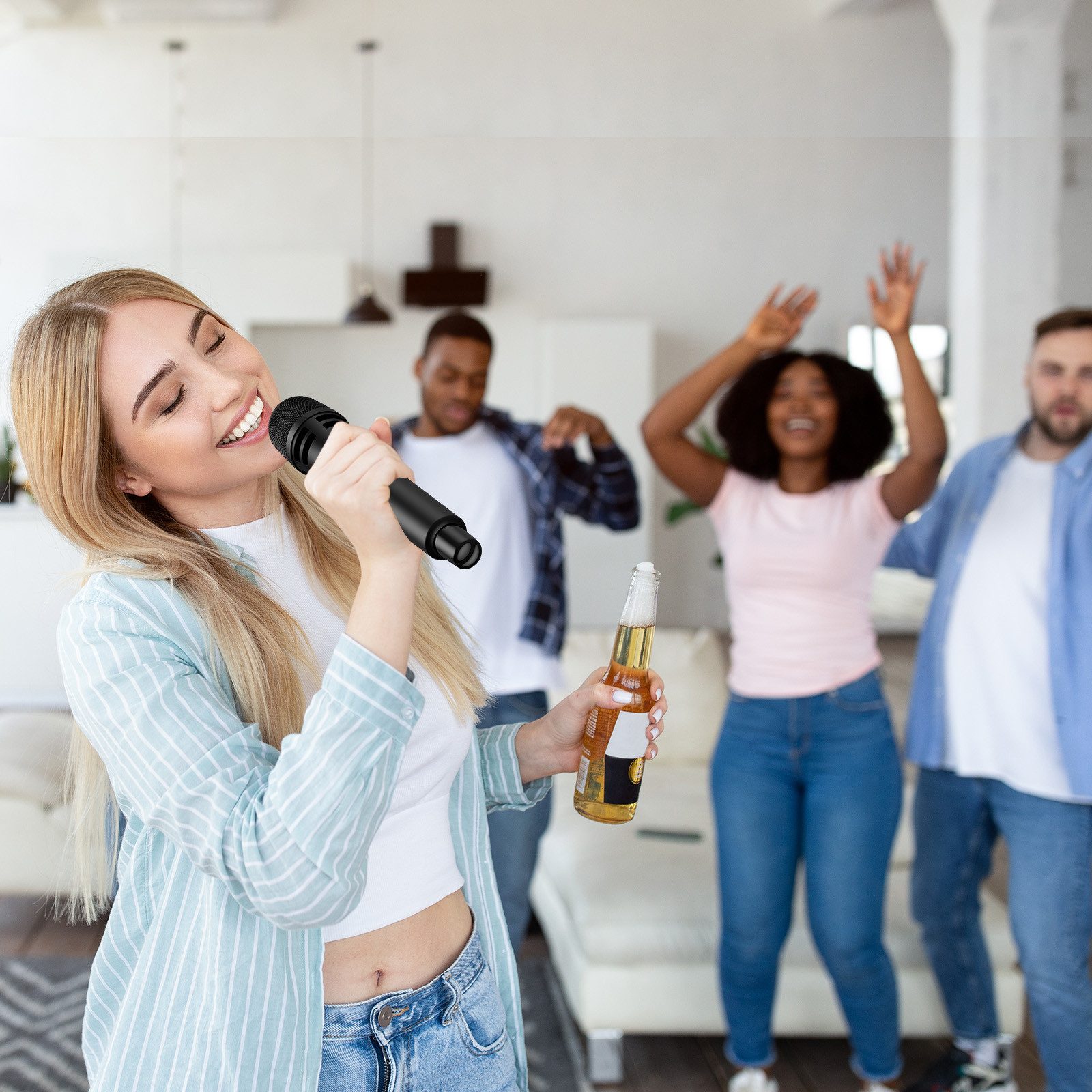 TONOR Mikrofon Drahtloses Mikrofon, Drahtloses Broadcast-Mikrofon, Handmikrofon