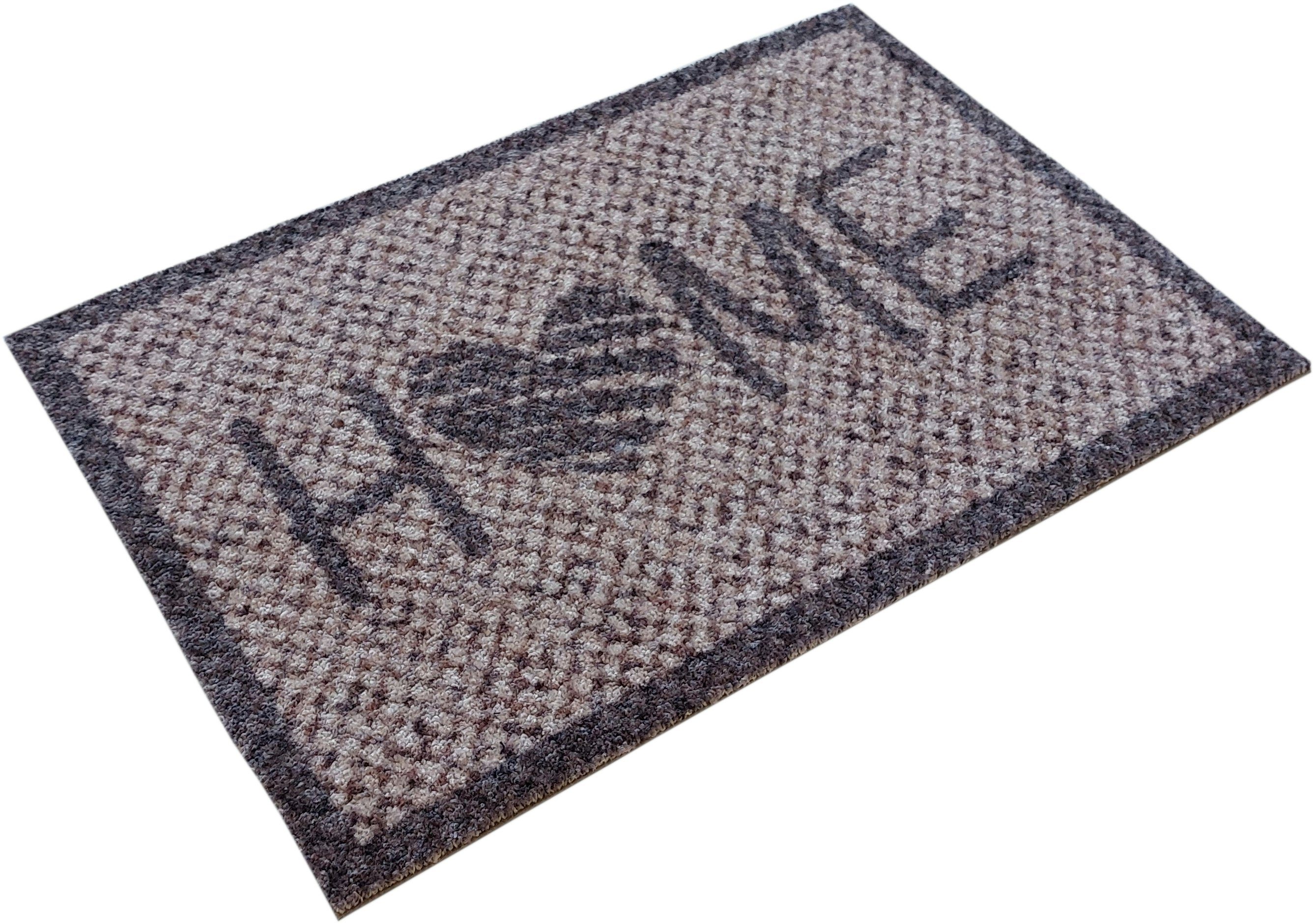 oKu-Tex Fußmatte Türvorleger mit Motiv, rutschfest und waschbar, verschiedene Motive und Sprüche, Wilkommen, Herz