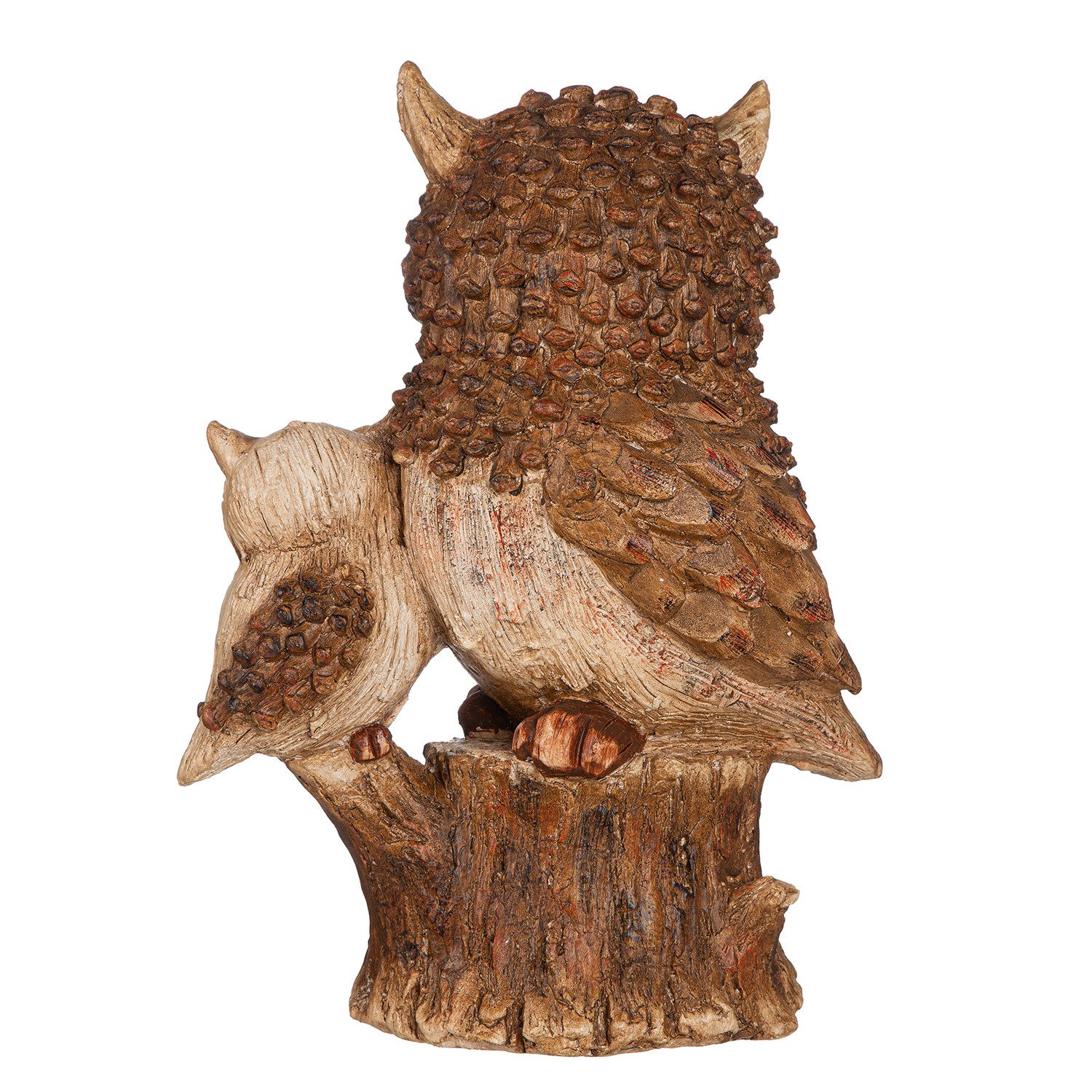 GILDE Dekofigur Figur AMALIA - braun - Magnesia - Höhe 40cm x Breite 31cm - Eulenpaar (1x Figur, Figur - Schmuckfiguren), Skulptur - Dekoration - Wohnzimmer - Schlafzimmer