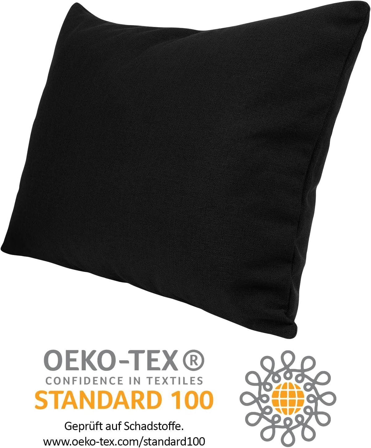Selfitex Dekokissen XXL 60x80 inkl. Art für Rückenkissen, schwarz kuschelweiches als jeglicher Sofakissen, Couch, Lesekissen, Füllkissen Bett oder Polster
