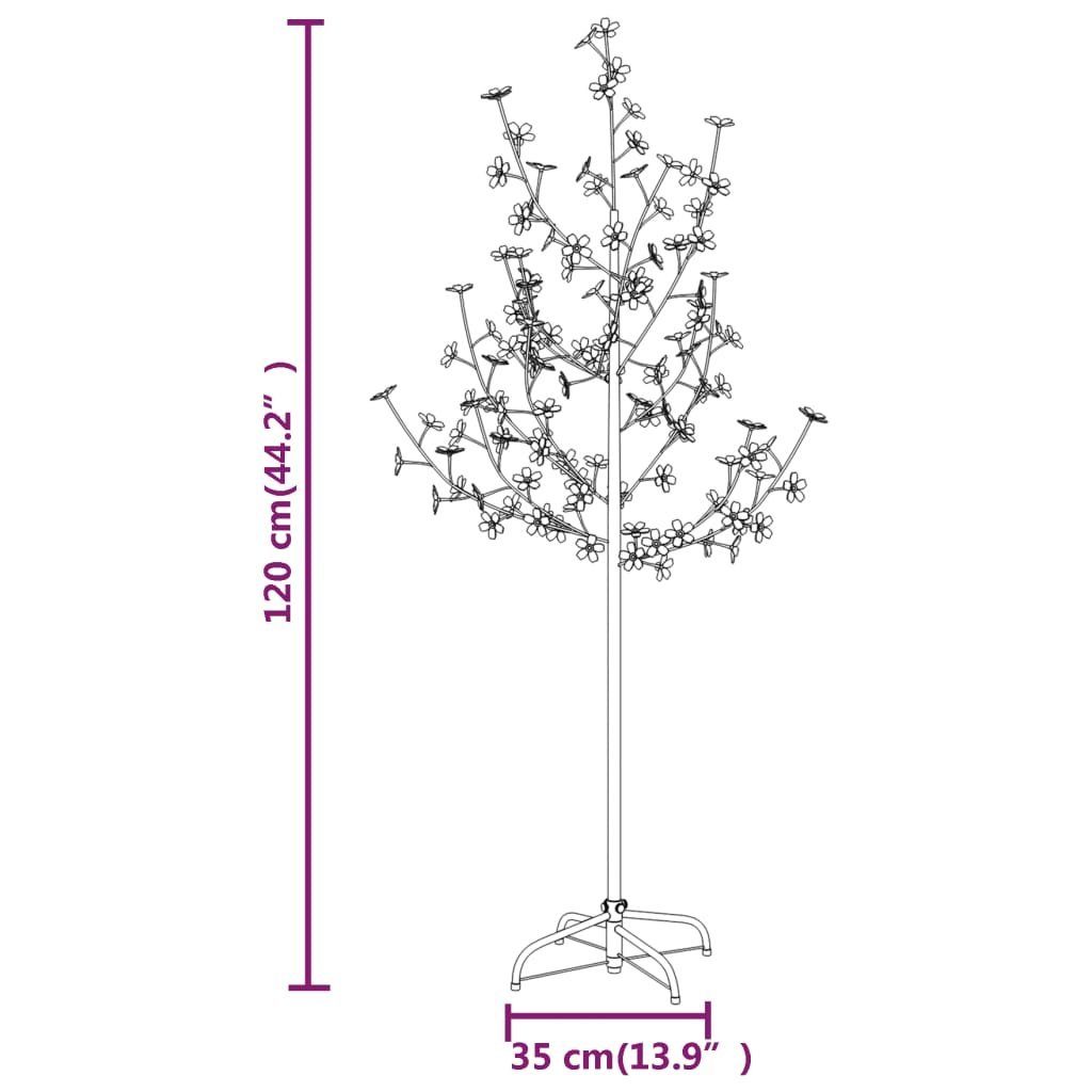 vidaXL Dekolicht LED-Baum LEDs 120 cm 84 Kirschblüte Warmweiß