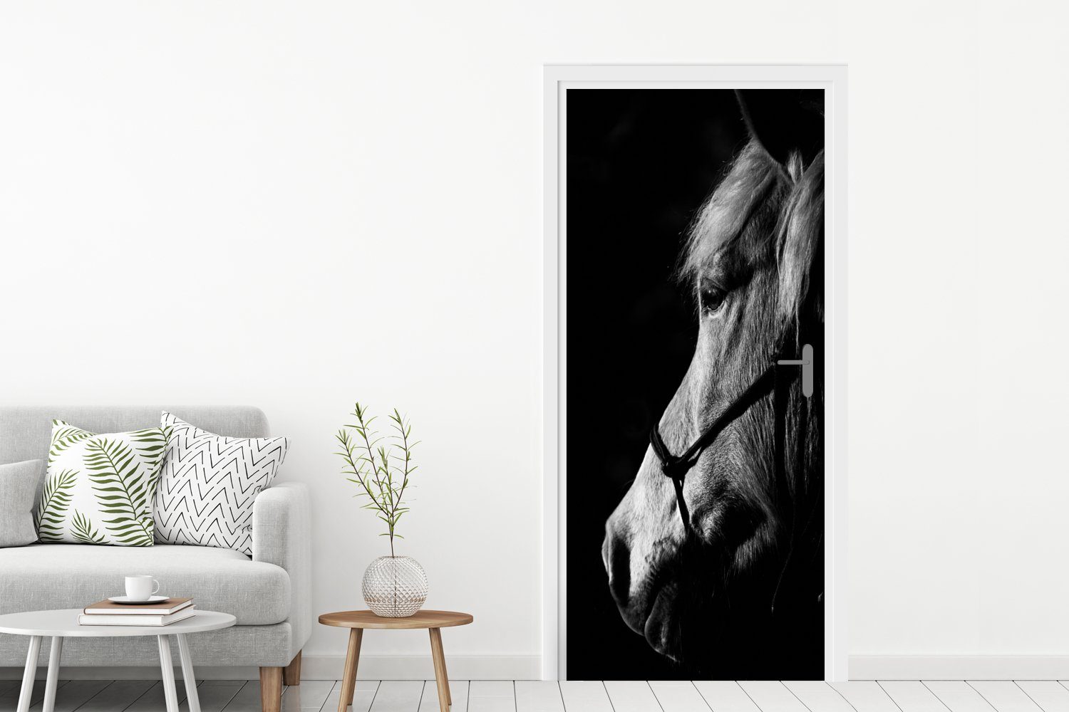 MuchoWow Türtapete Pferd - Halfter Türaufkleber, bedruckt, St), Fototapete (1 cm Leicht, Matt, Tür, 75x205 - für