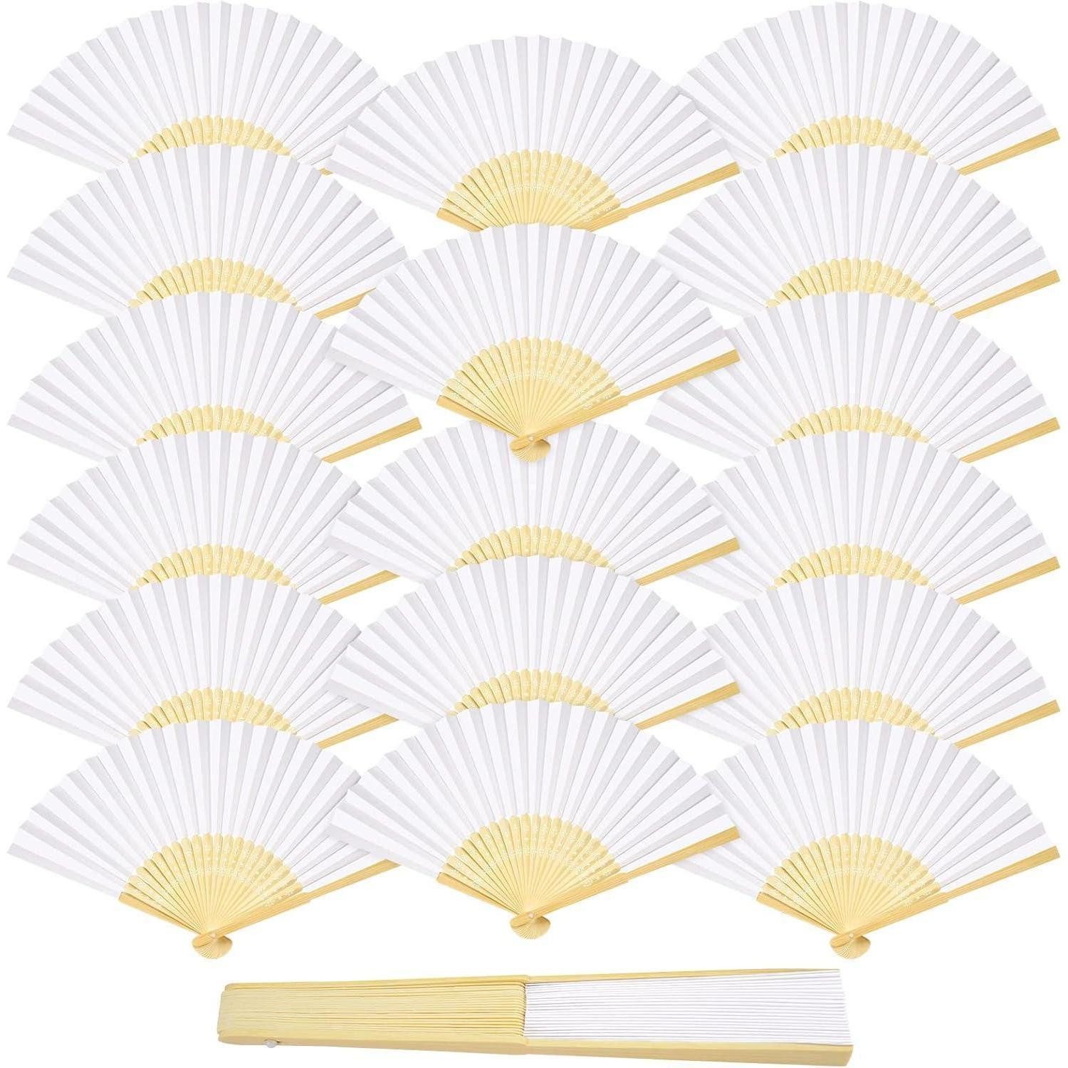 Valentinstagsgeschenk LuxusKollektion Schmuckset Handfächer Faltfächer weiß Hochzeit Gastgeschenk 18PCS WHITE