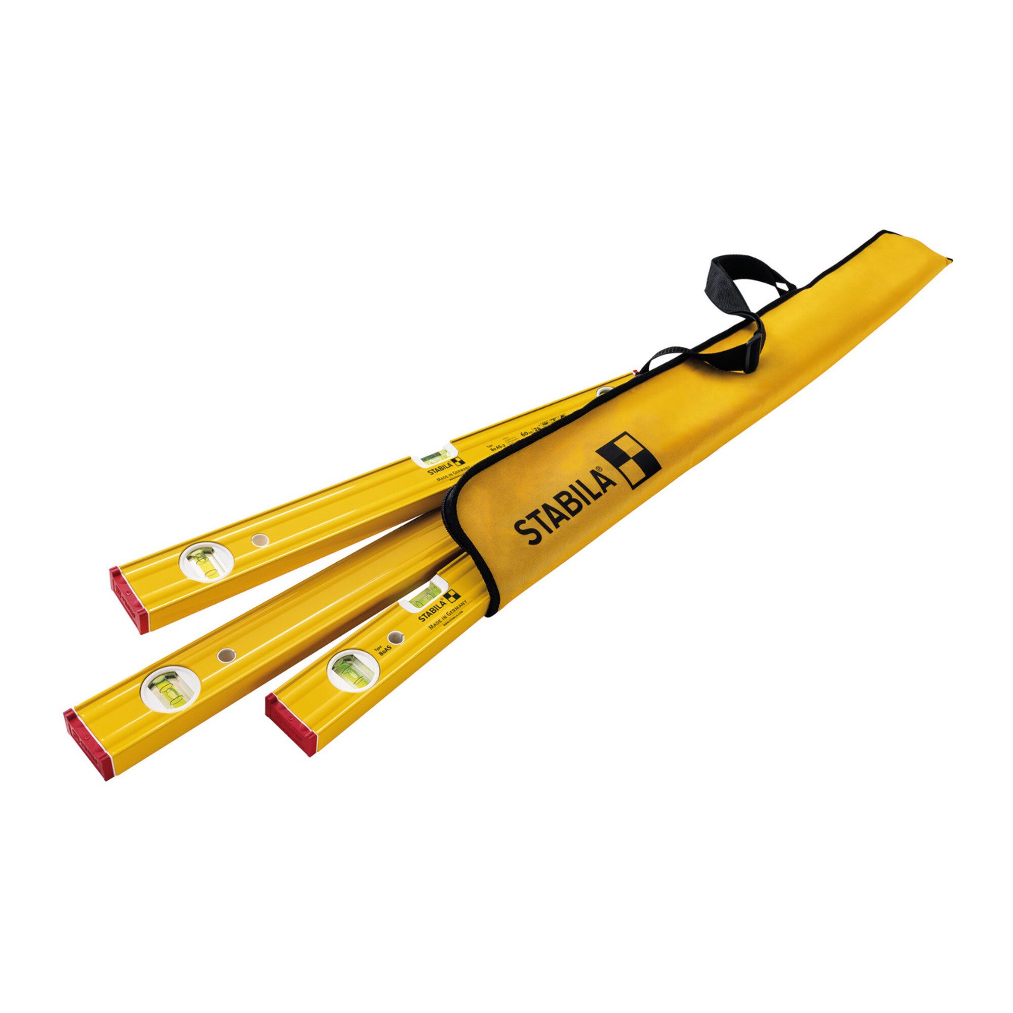 Stabila Wasserwaage STABILA PRO SET 80 AS, 4-teiliges Wasserwaagen-Set: 120 cm / 60 cm / 3