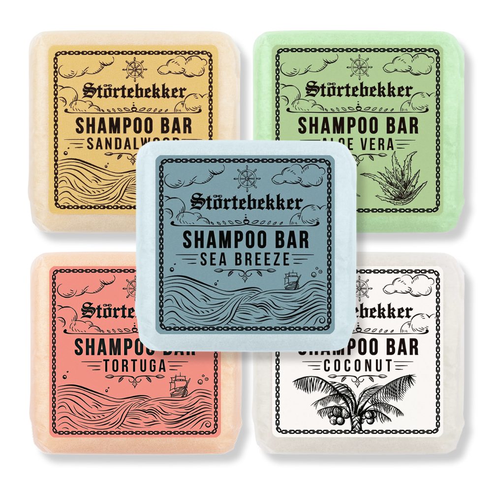 Störtebekker Festes Haarshampoo 5er Probierset - Alle Bestseller-Düfte im Set zum Testen, 5 x 100g, Pflegend & erfrischend, Nachhaltig und plastikfrei