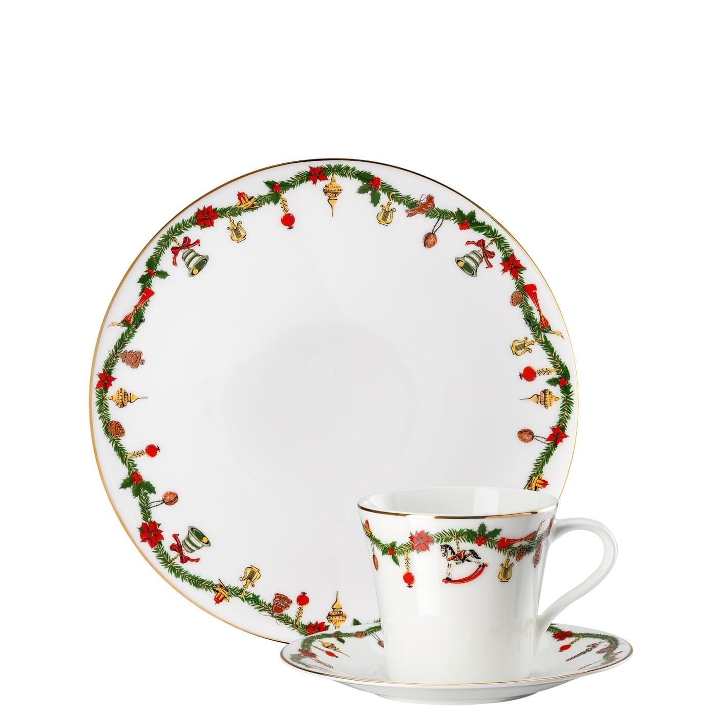 Hutschenreuther Geschirr-Set Nora Christmas Gedeck 3-tlg. (3-tlg), Bone China