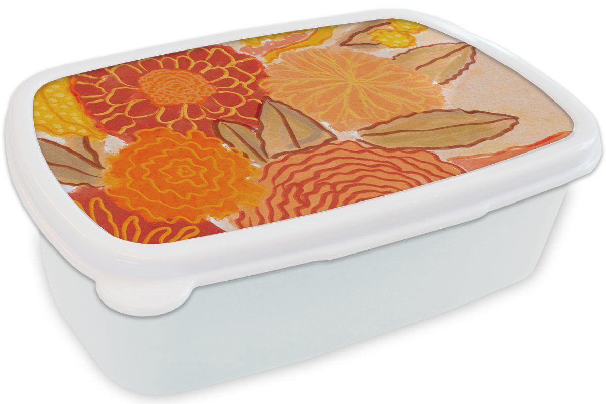 - MuchoWow und Farben, Kunststoff, und Lunchbox Jungs Mädchen weiß (2-tlg), Blumen - Erwachsene, Brotdose, Gelb für für Blumenstrauß Vintage - Kinder - Brotbox