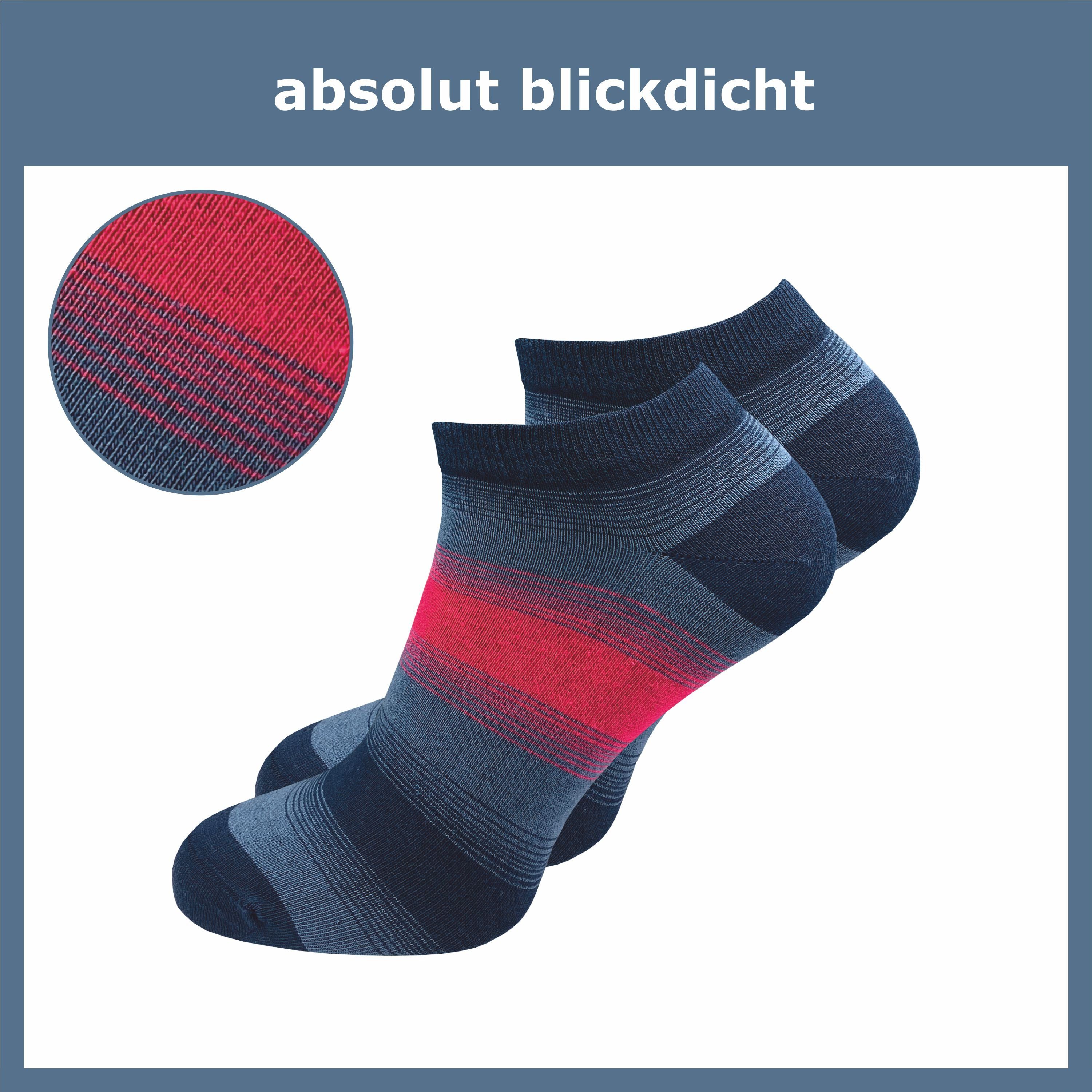 GAWILO Sneakersocken für Damen & Herren - bunte kurze Socken mit hohem Baumwollanteil (6 Paar) Extra feines Maschenbild - absolut blickdicht - Ringel Muster