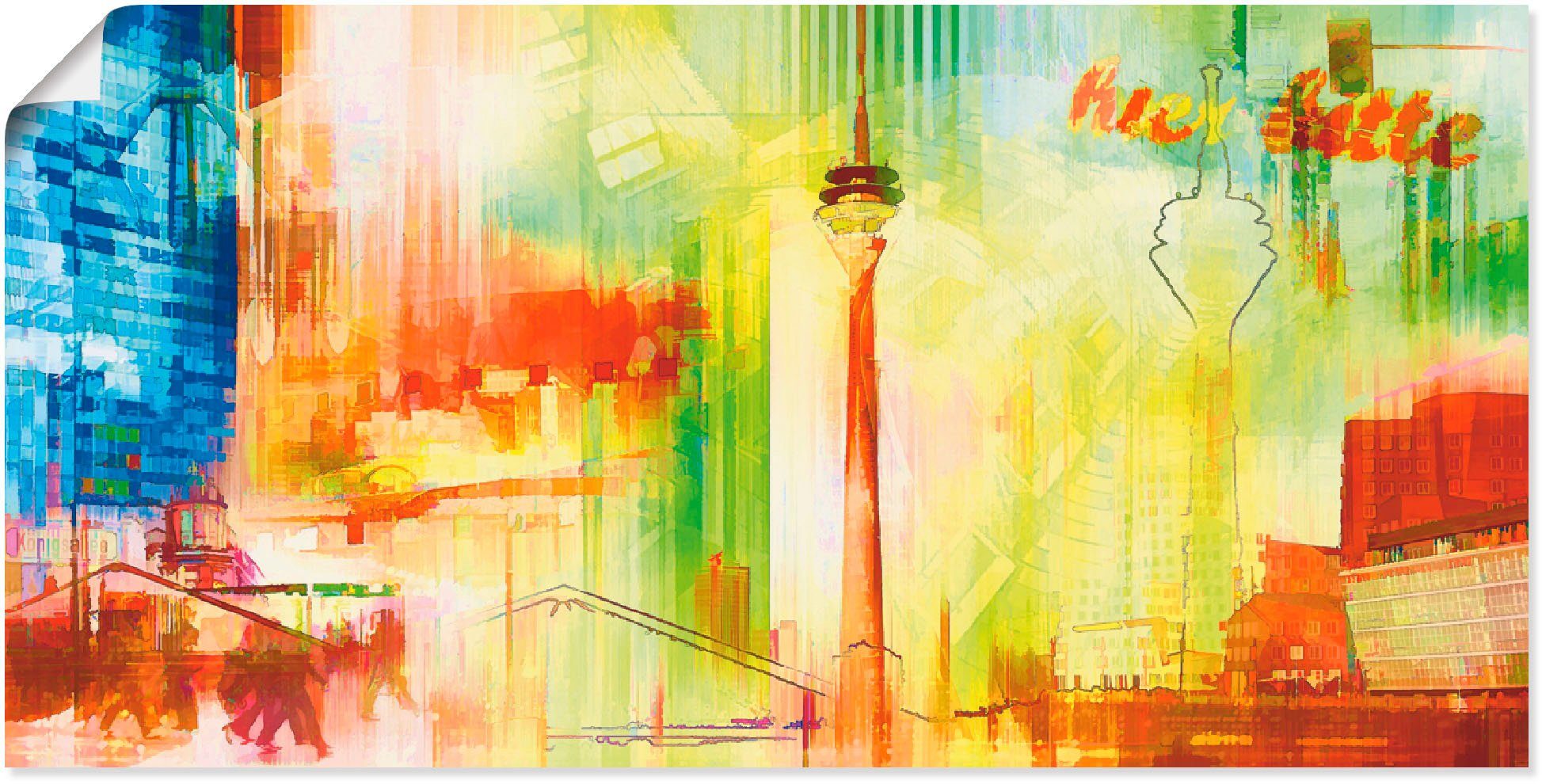 II, St), Düsseldorf Wandaufkleber als Artland Leinwandbild, Collage oder in Elemente Architektonische versch. Wandbild (1 Poster Skyline Größen