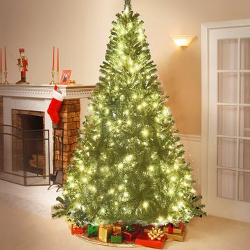 Flieks Künstlicher Weihnachtsbaum »Merry Christmas«, Tannenbaum, 228cm Christbaum mit 350 LED-Lichtern &1250 PVC-Spitze, Grün