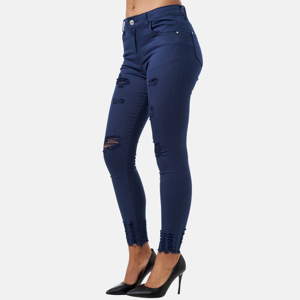 Elara Slim-fit-Jeans Damen Skinny Jeans Destroyed – High Waist Hose und Used Look