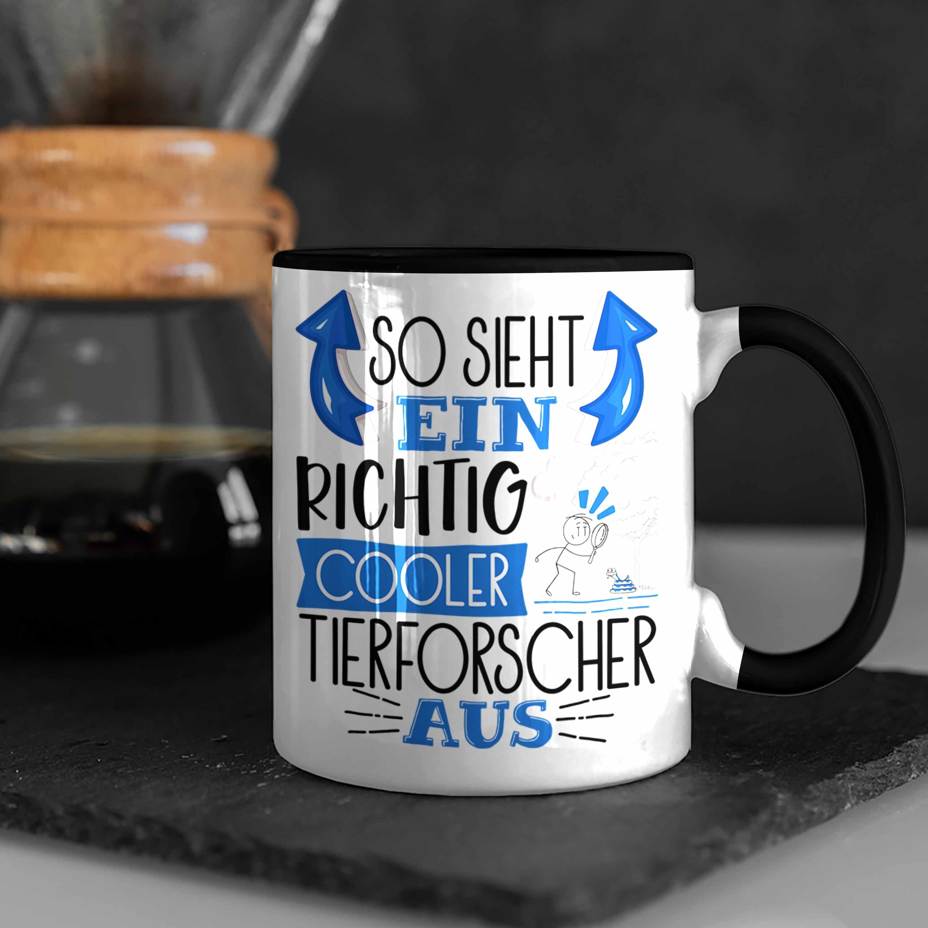 Trendation Tasse Schwarz Cooler Richtig Tasse Tierforscher Aus Gesche Sieht Ein So Tierforscher