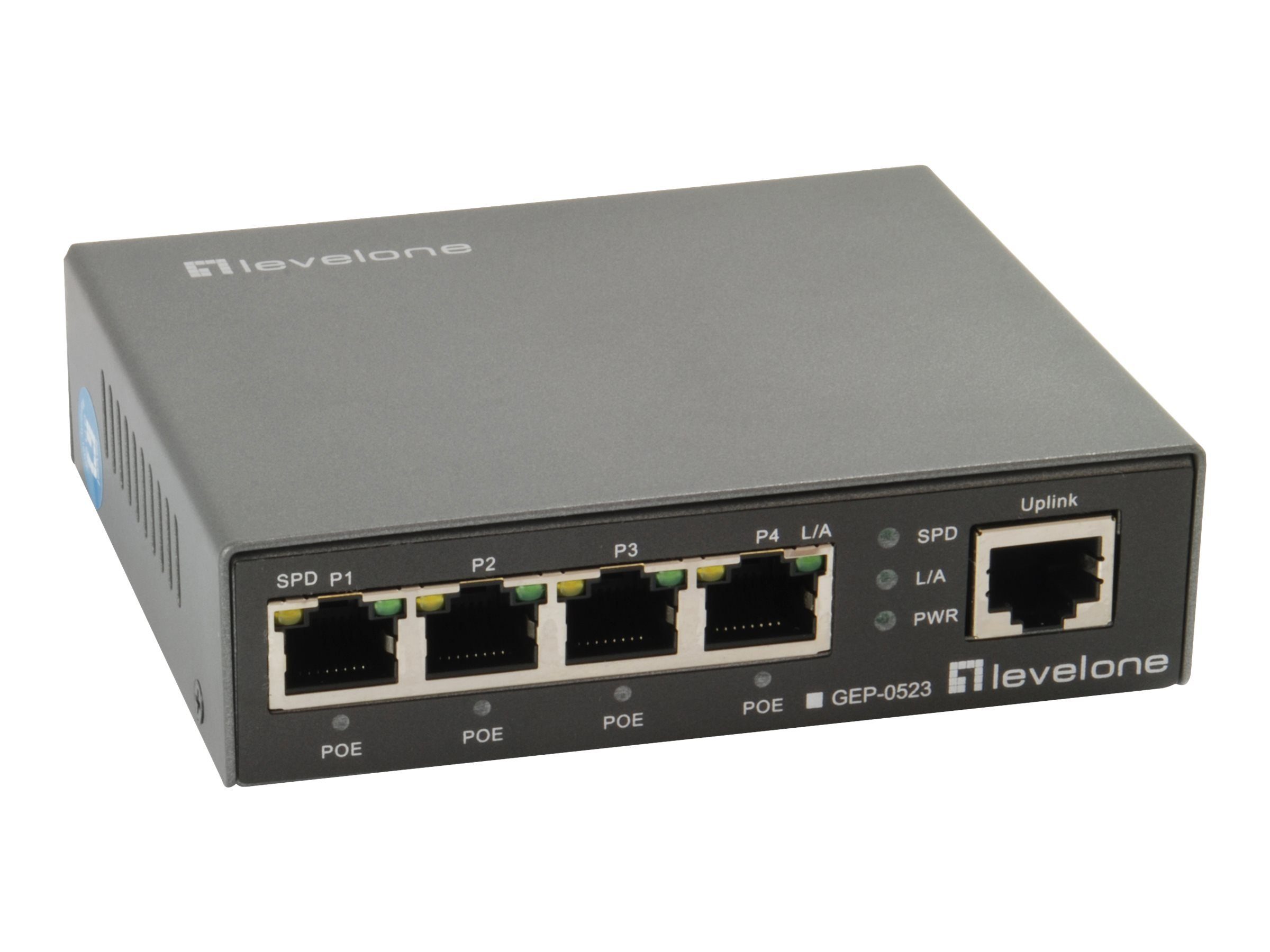 LEVEL ONE GEP-0523 5 Port Gigabit PoE Switch 802 3at af PoE 4 PoE Ausg Netzwerk-Switch